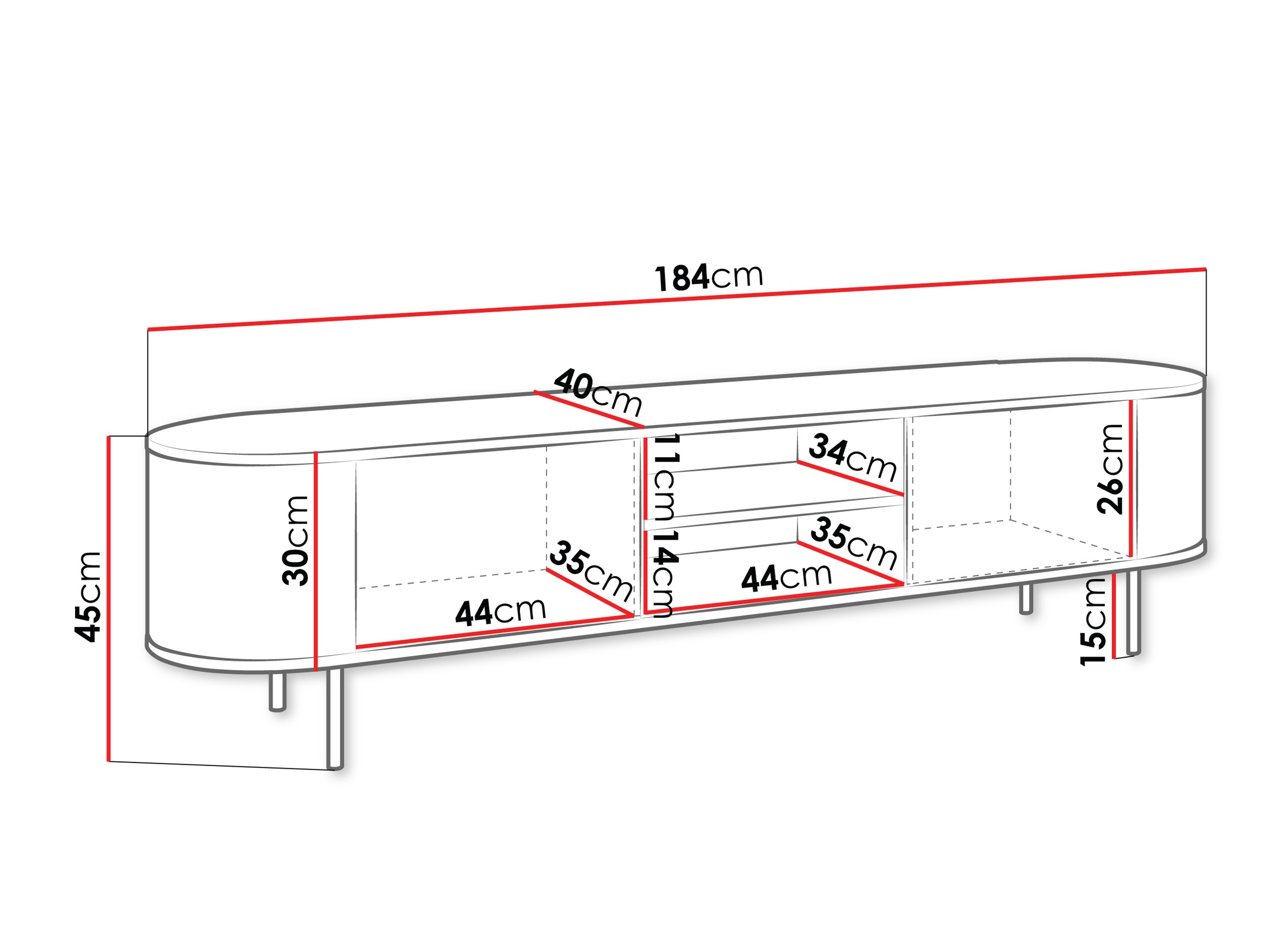 Mueble TV Comfivo Livtena I (Mármol negro + Negro)