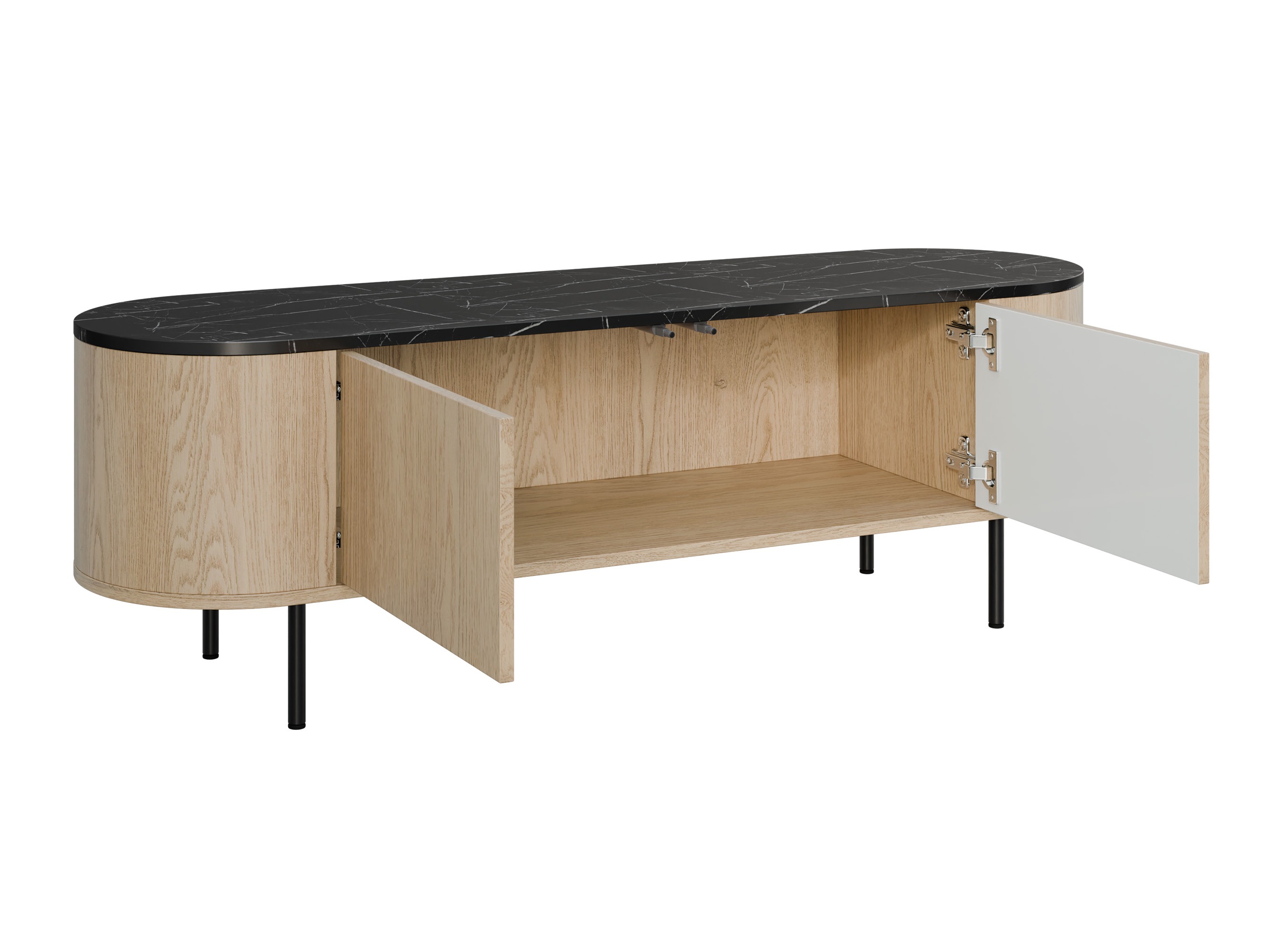 Mueble TV Comfivo Livtena (Mármol negro + Negro)