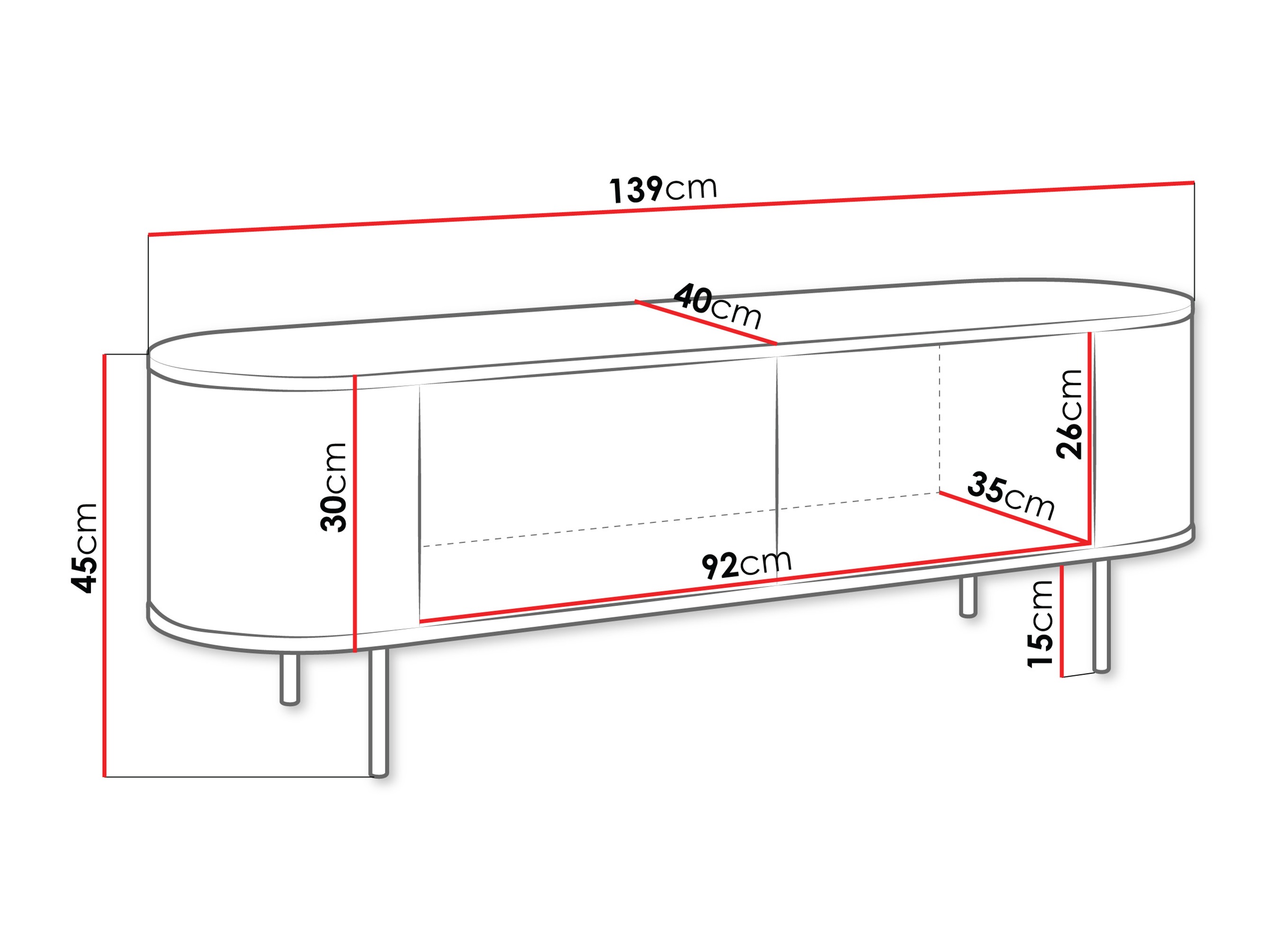 Mueble TV Comfivo Livtena (Mármol negro + Negro)