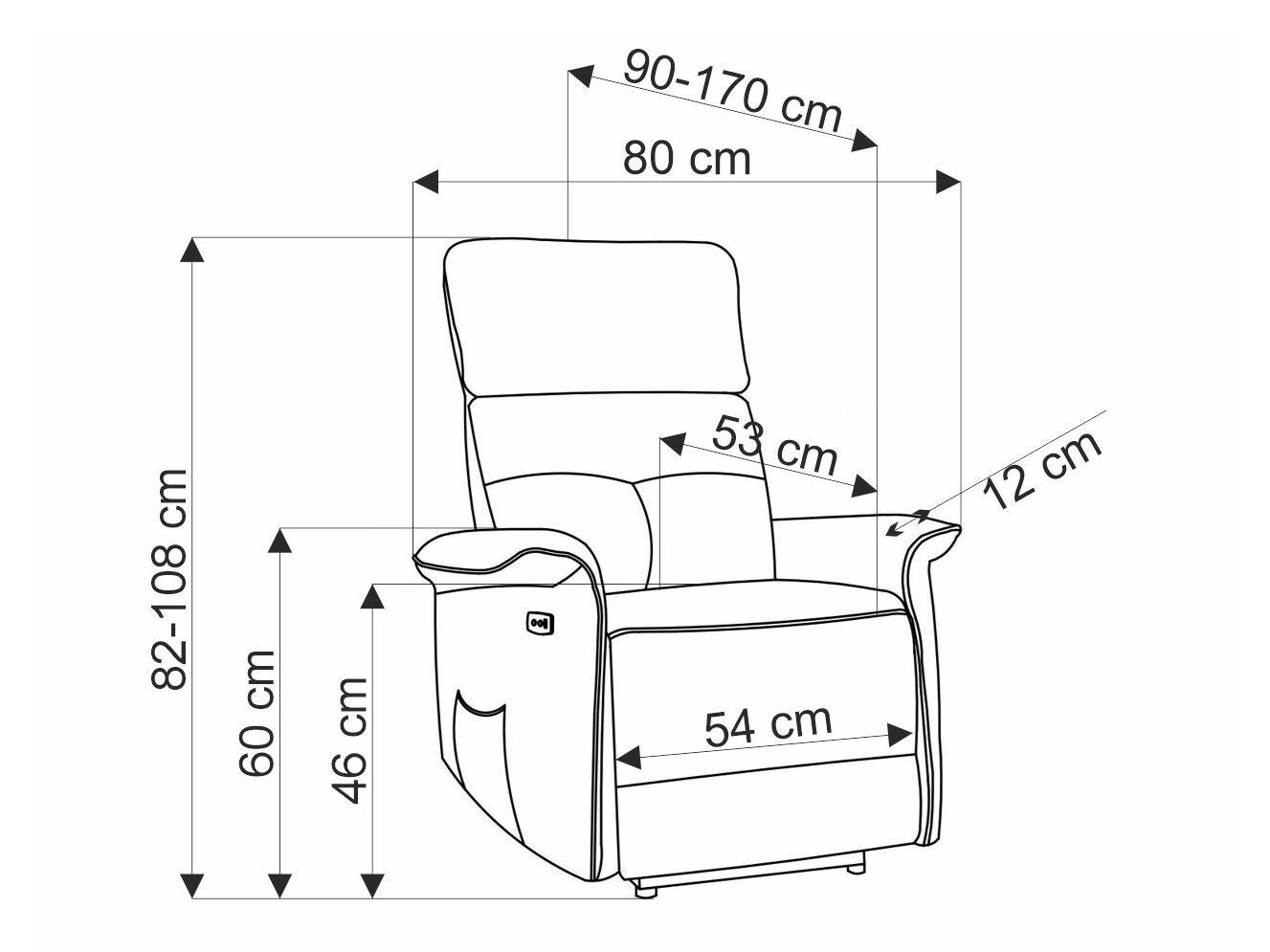 Sillón reclinable Houston 1979 (Negro)