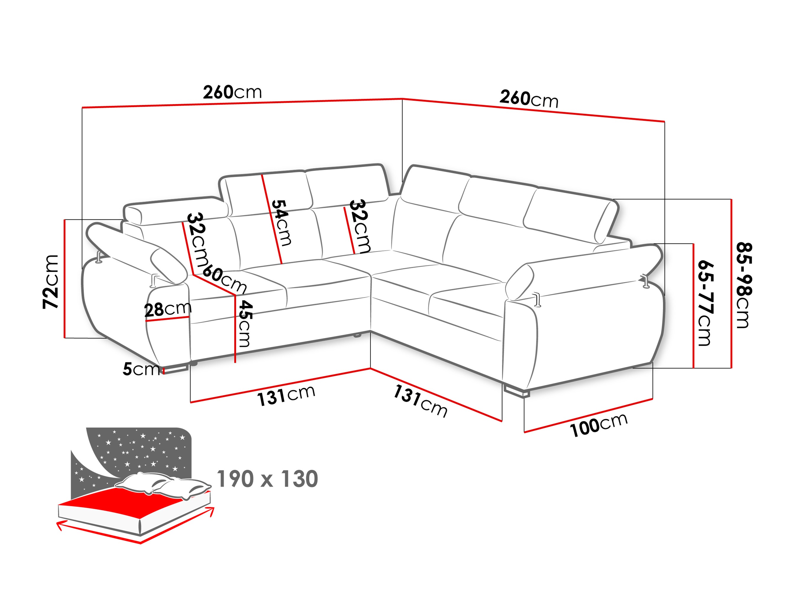 Sofá rinconero Columbus 215 (Paros 04)