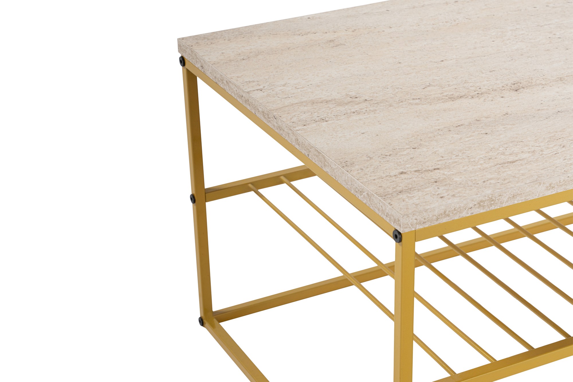 Mesa de centro Kailua 517 (Travertino claro + Dorado)