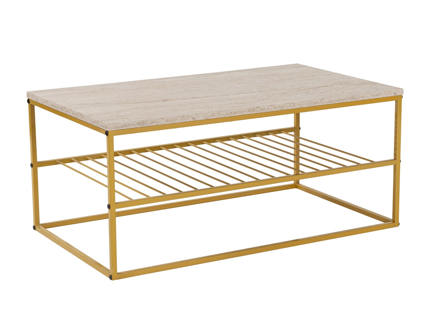 Mesa de centro Kailua 517 (Travertino claro + Dorado)