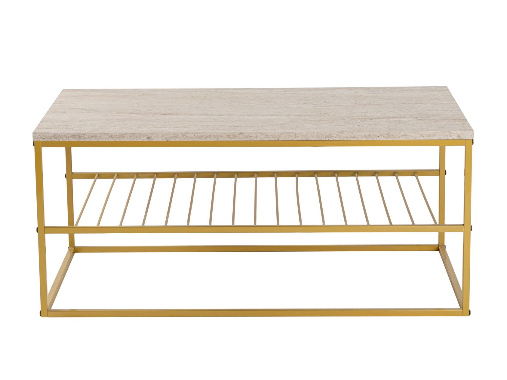 Mesa de centro Kailua 517 (Travertino claro + Dorado)