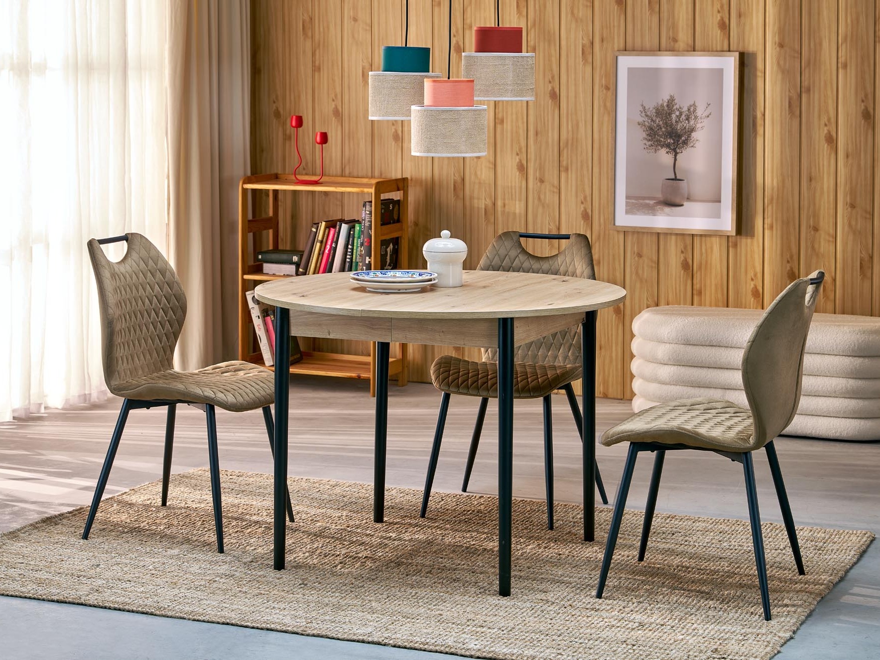 Mesa Houston 1990 (Negro + Roble Artisan)