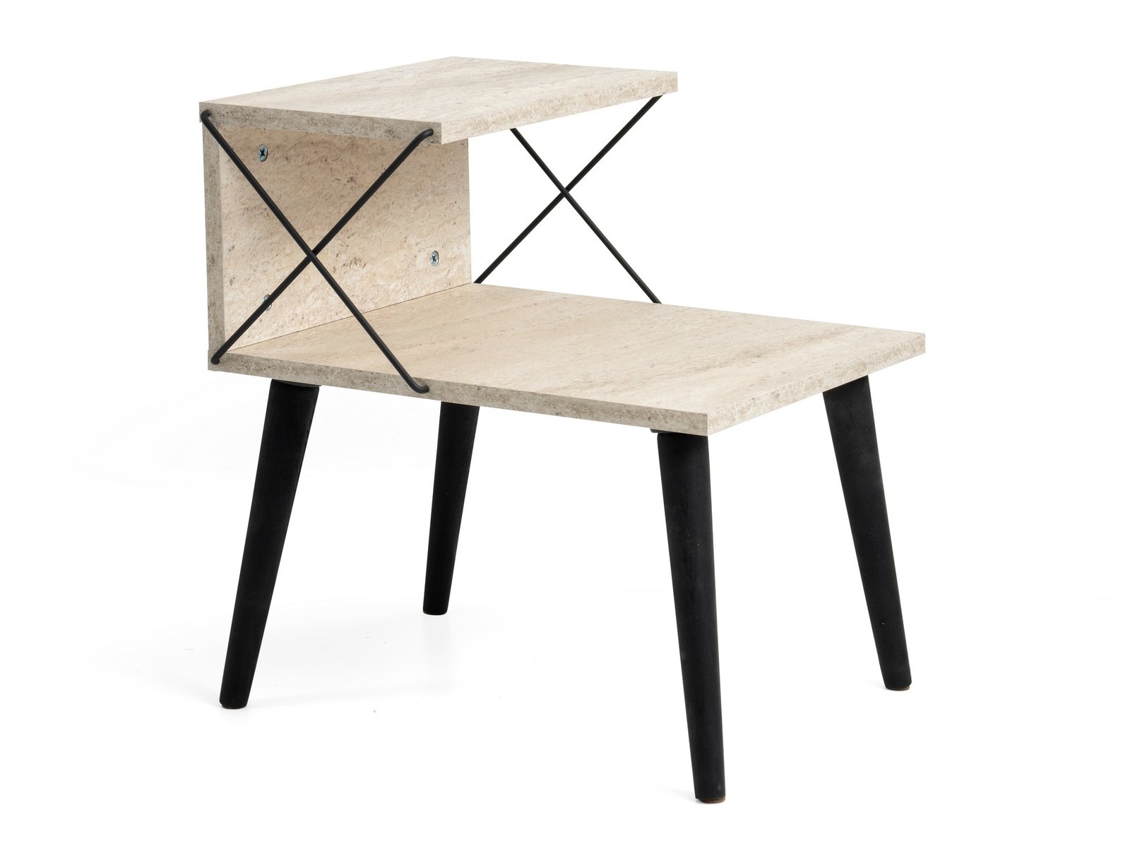 Mesilla de noche Kailua 368 (Travertino claro + Negro)