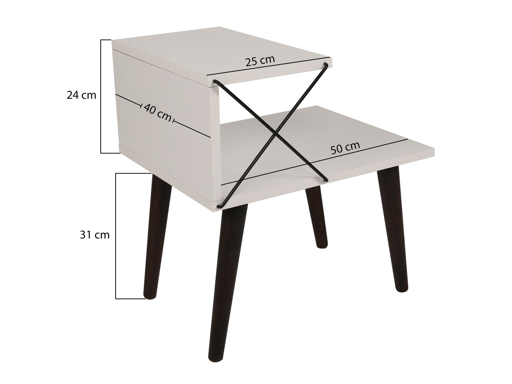 Mesilla de noche Kailua 368 (Travertino claro + Negro)