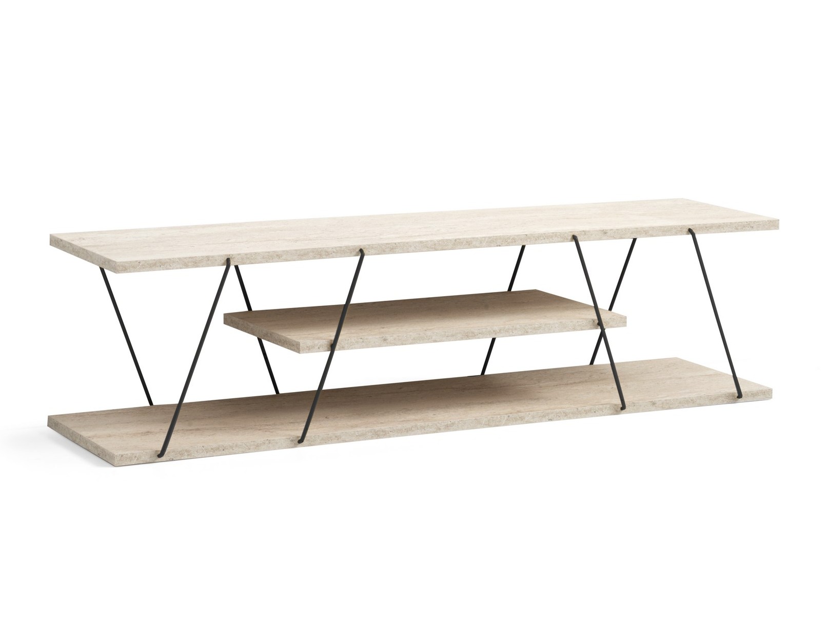 Mueble TV Kailua 365 (Travertino claro + Negro)