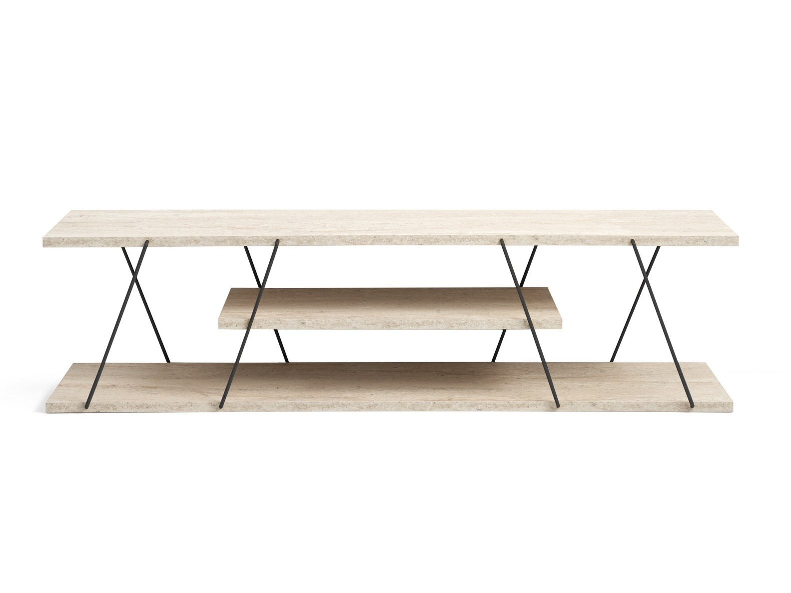 Mueble TV Kailua 365 (Travertino claro + Negro)