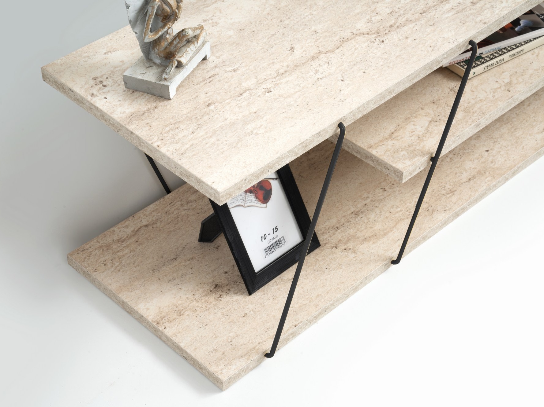 Mueble TV Kailua 365 (Travertino claro + Negro)