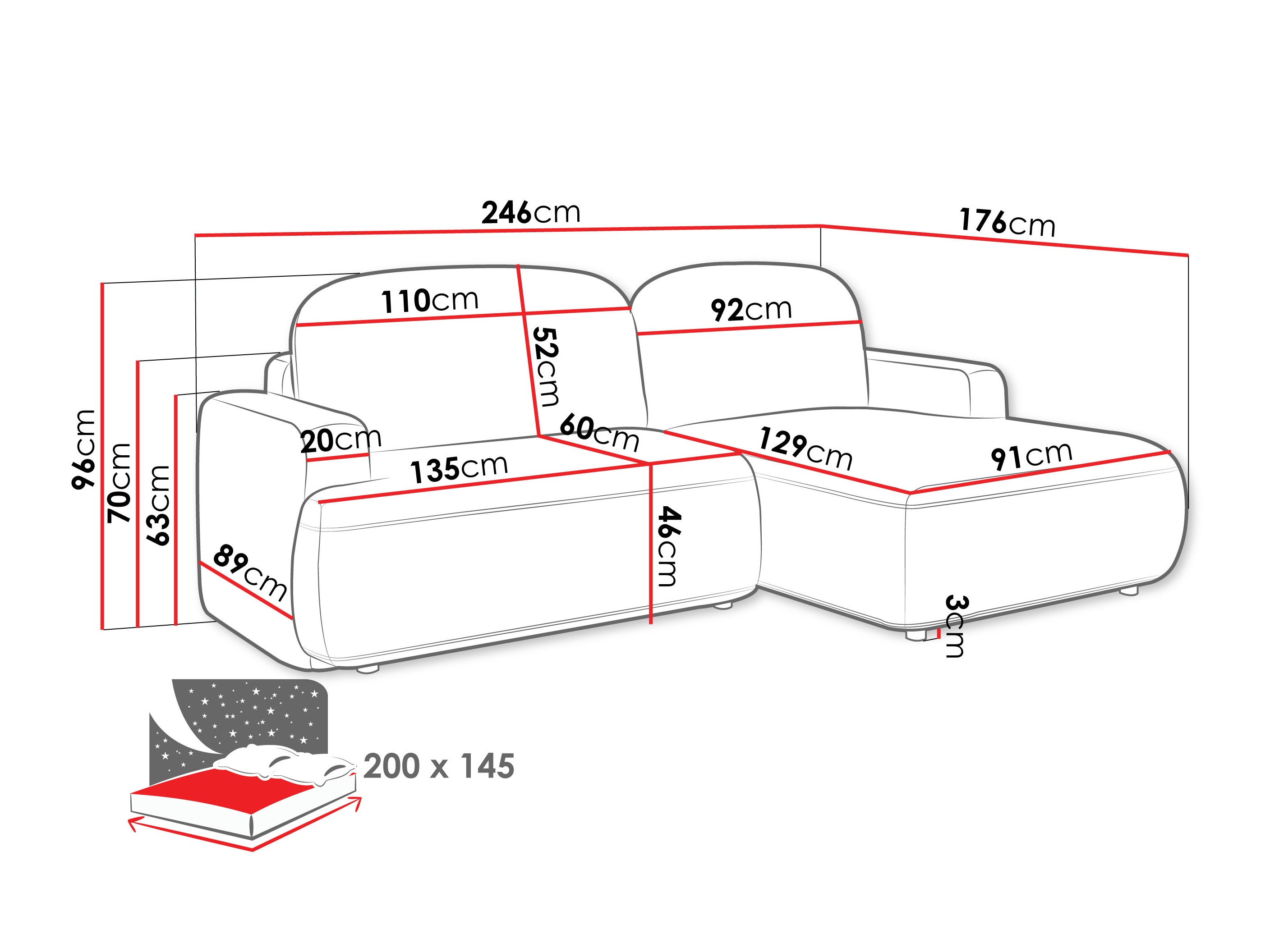 Sofá rinconero ComfiDream Marila (Perfect Harmony 63)