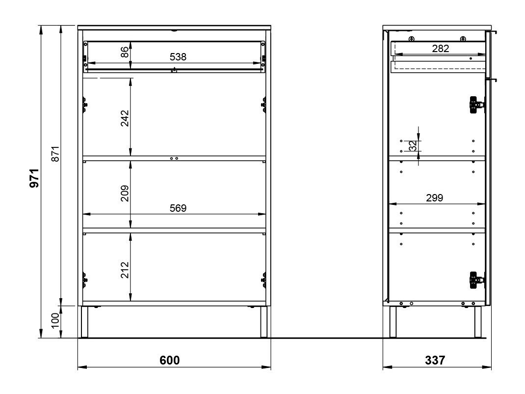 Armario de pie para baño Felfere 101 (Cachemira)