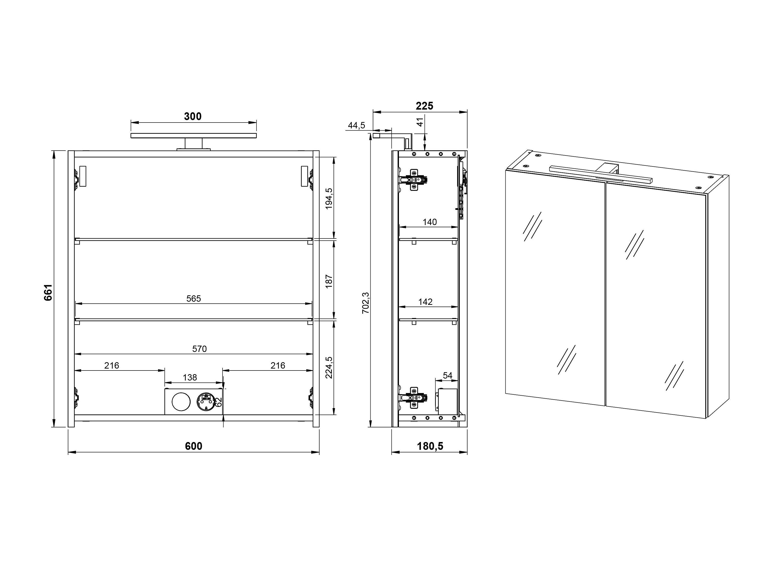 Mueble con espejo para baño Felfere 107 (Antracita)