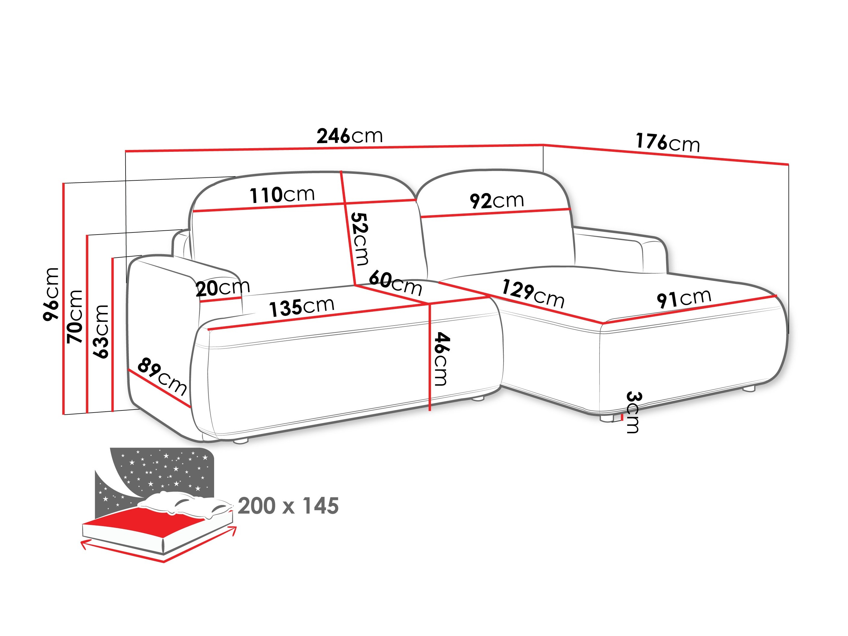 Sofá rinconero ComfiDream Marila (Perfect Harmony 77)
