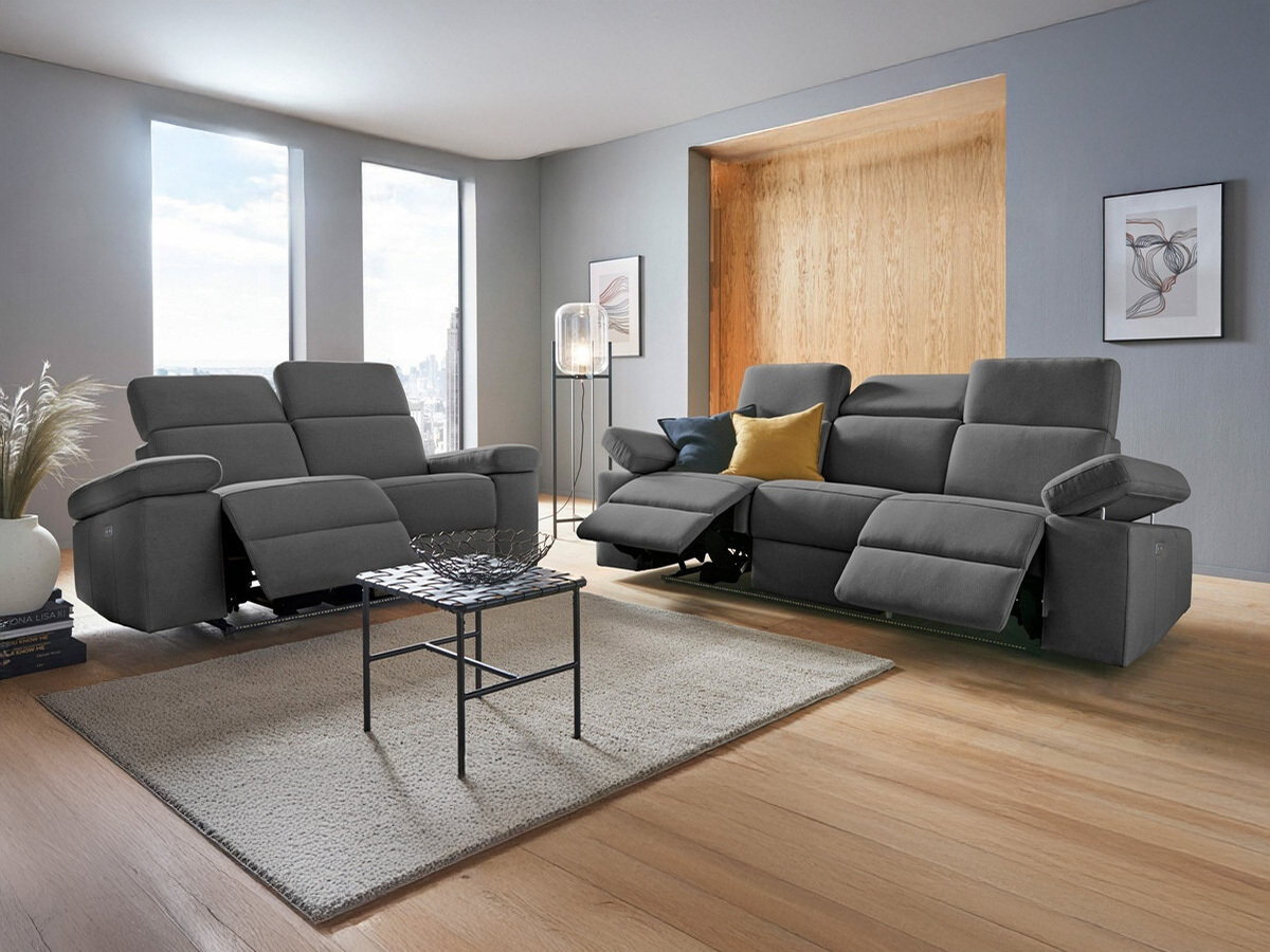 Conjunto de muebles tapizado Denton 725 (Antracita)