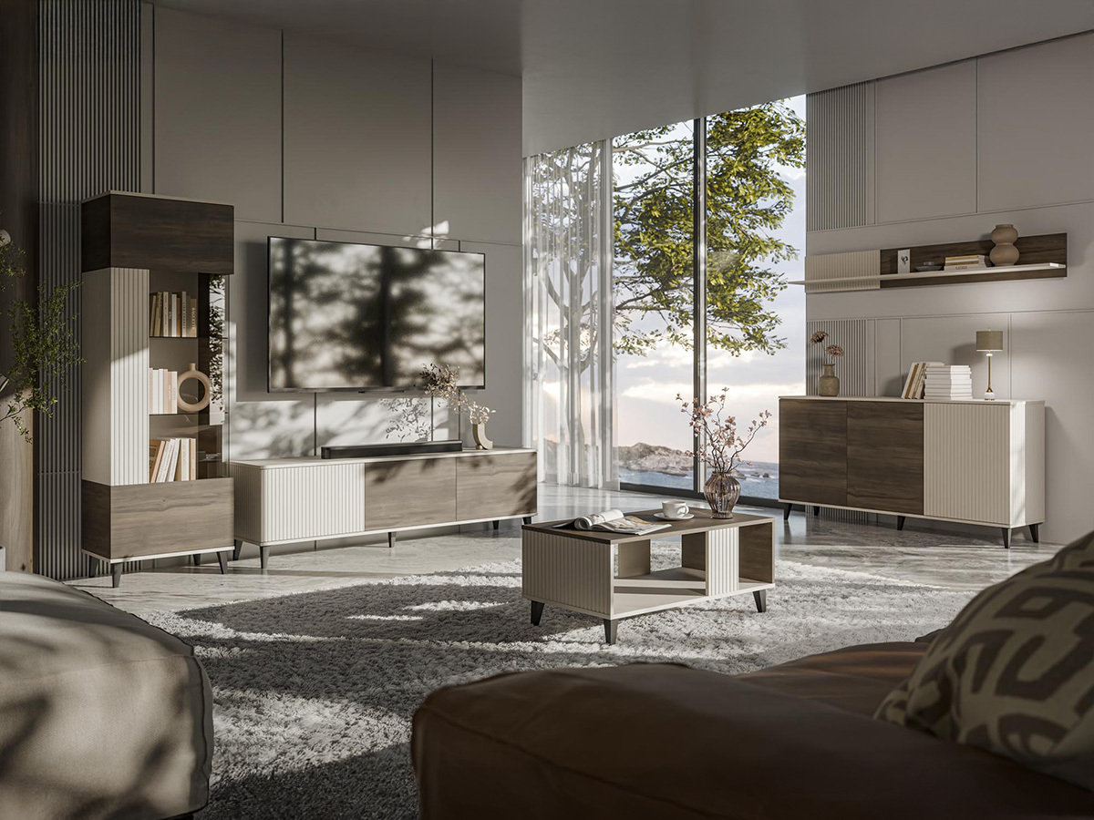 Estantería Luelia 112 (Nogal + Cachemira)