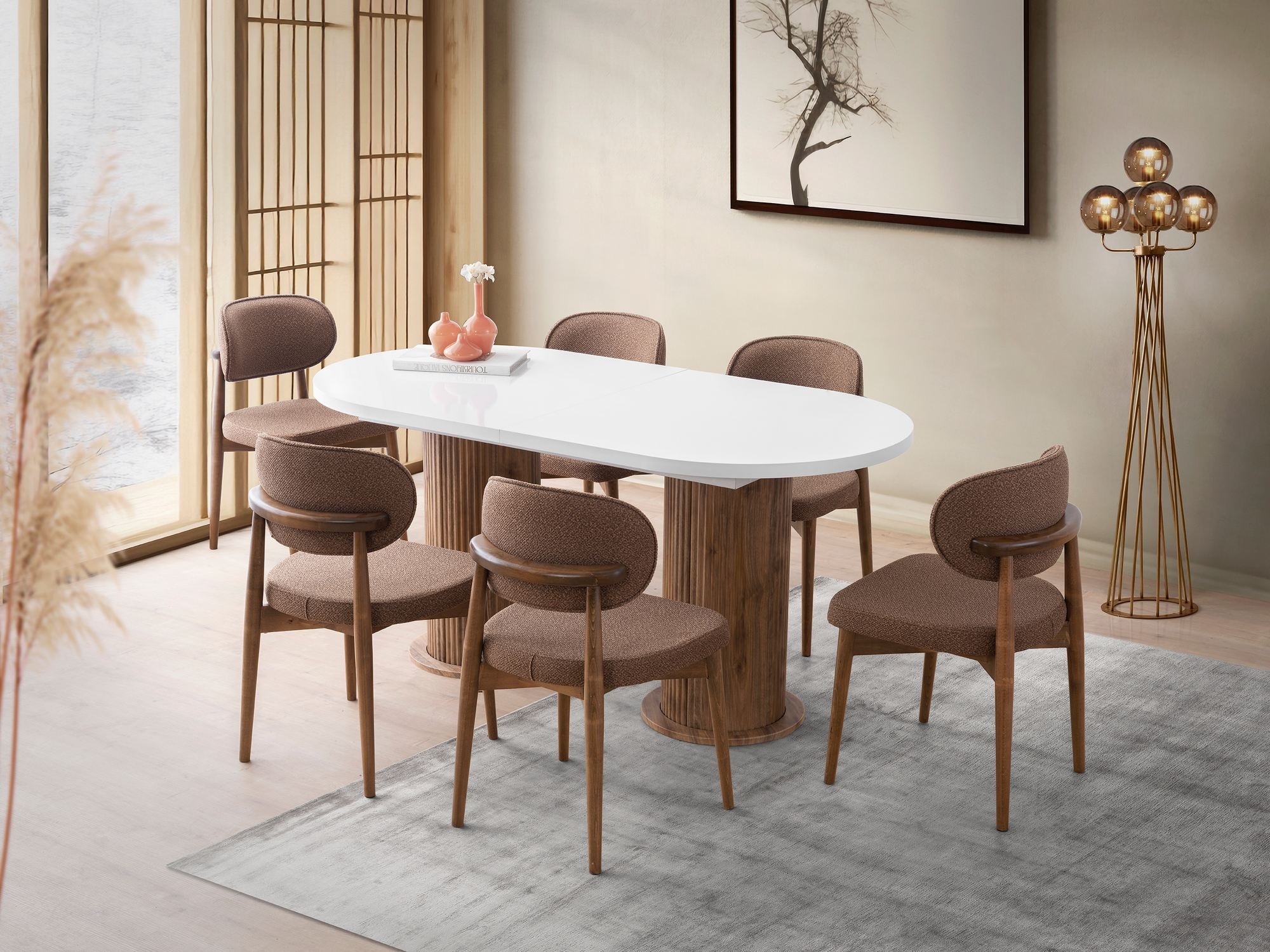 Mesa Kailua 2623 (Blanco + Nogal)