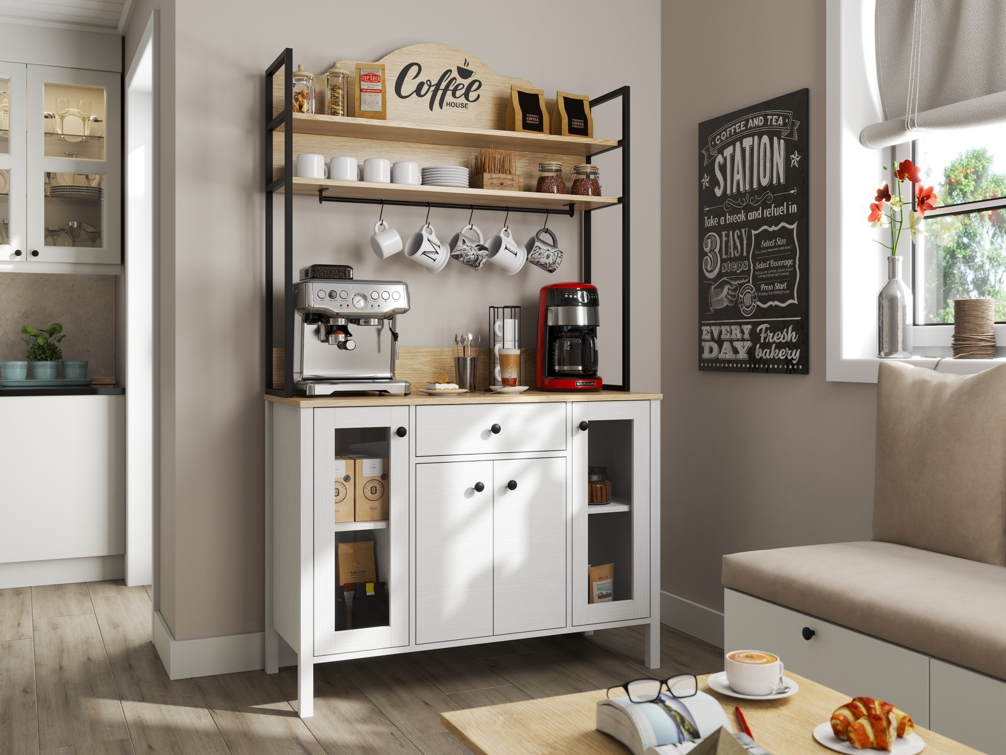 Mueble multifuncional Ophfela 148 (Negro)