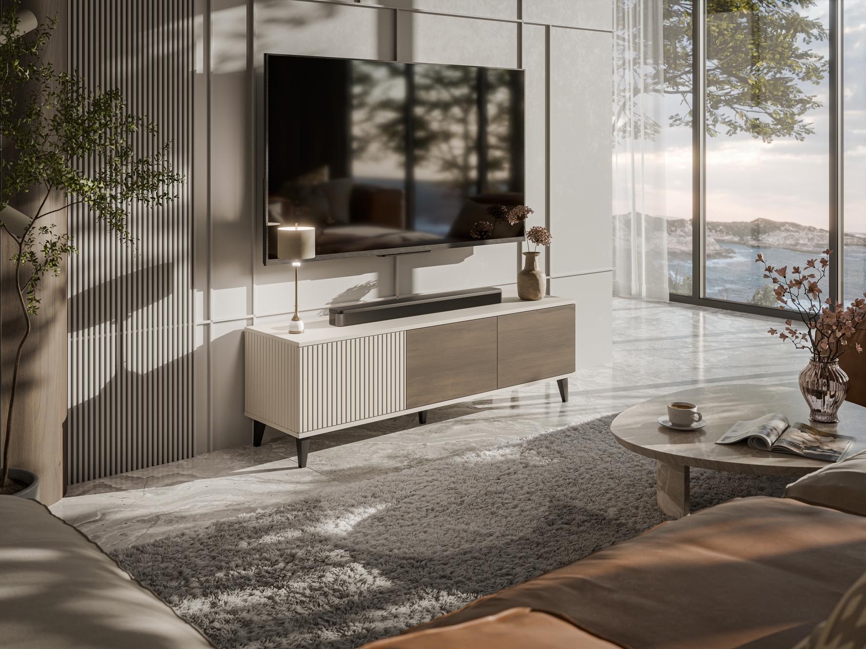 Mueble TV Luelia 116 (Nogal + Cachemira)