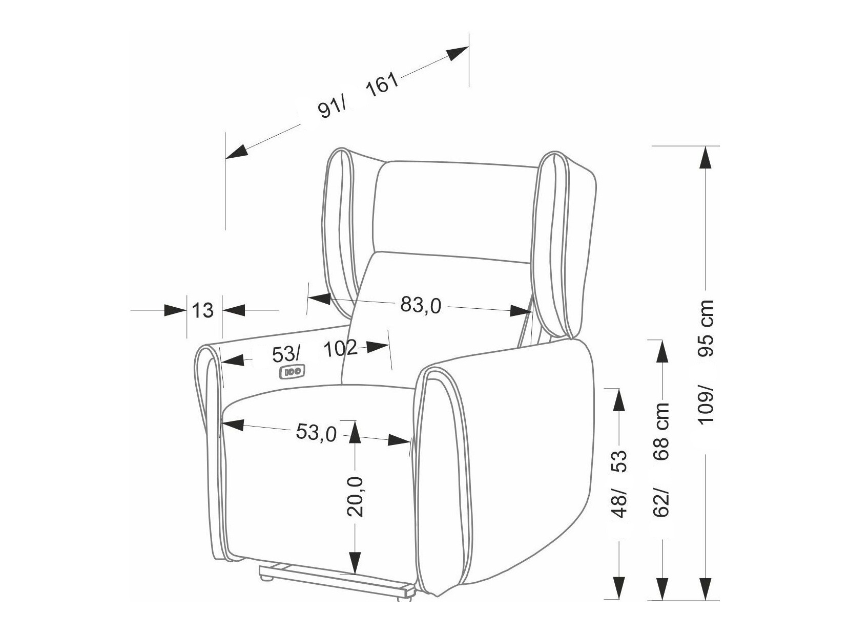 Sillón reclinable Houston 1978 (Beige)