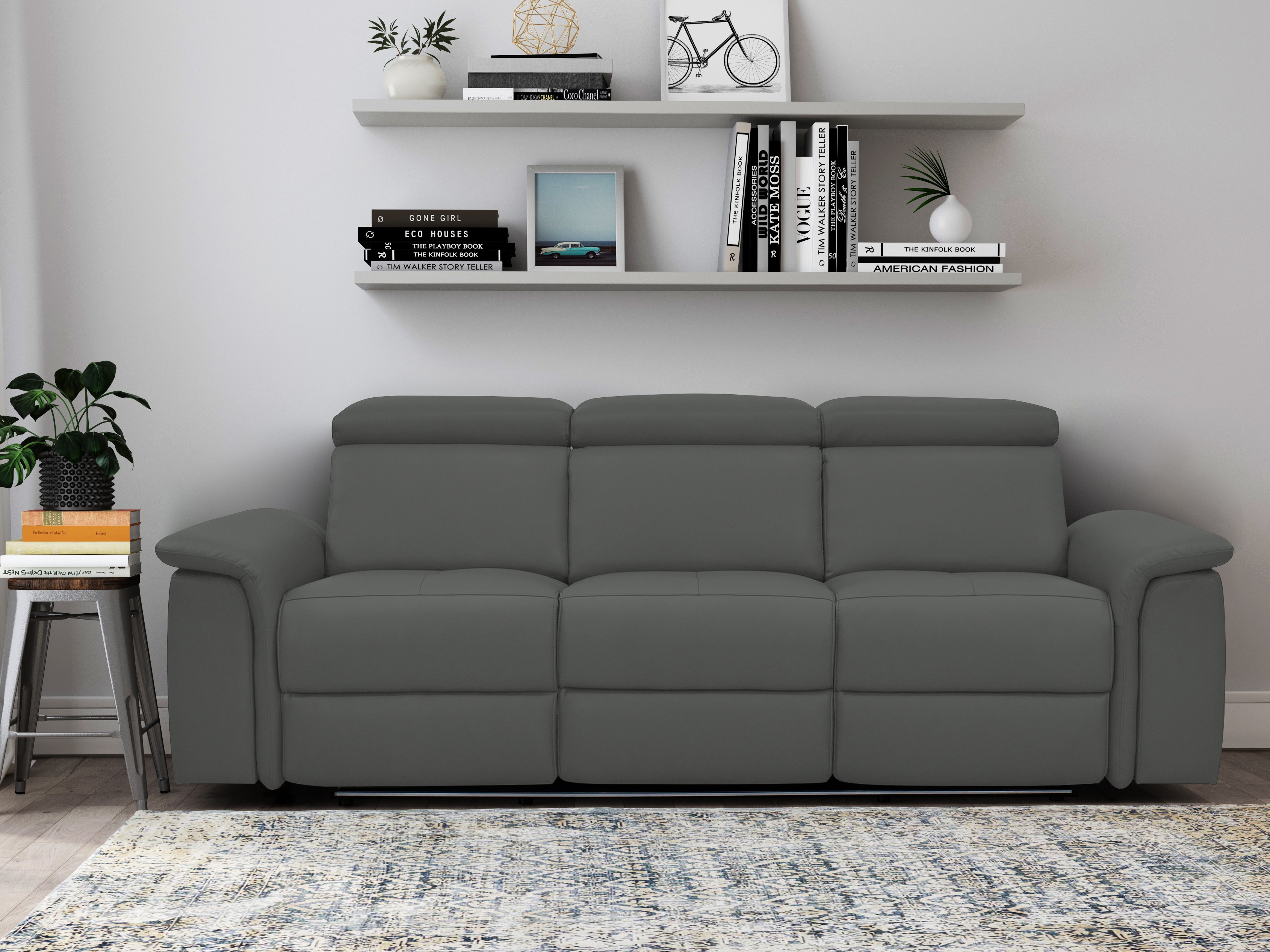 Sofá reclinable Denton 1484 (Gris)