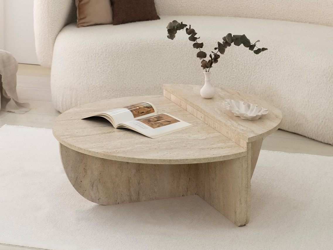 Conjunto mesa de centro Kailua 379 (Travertino claro)