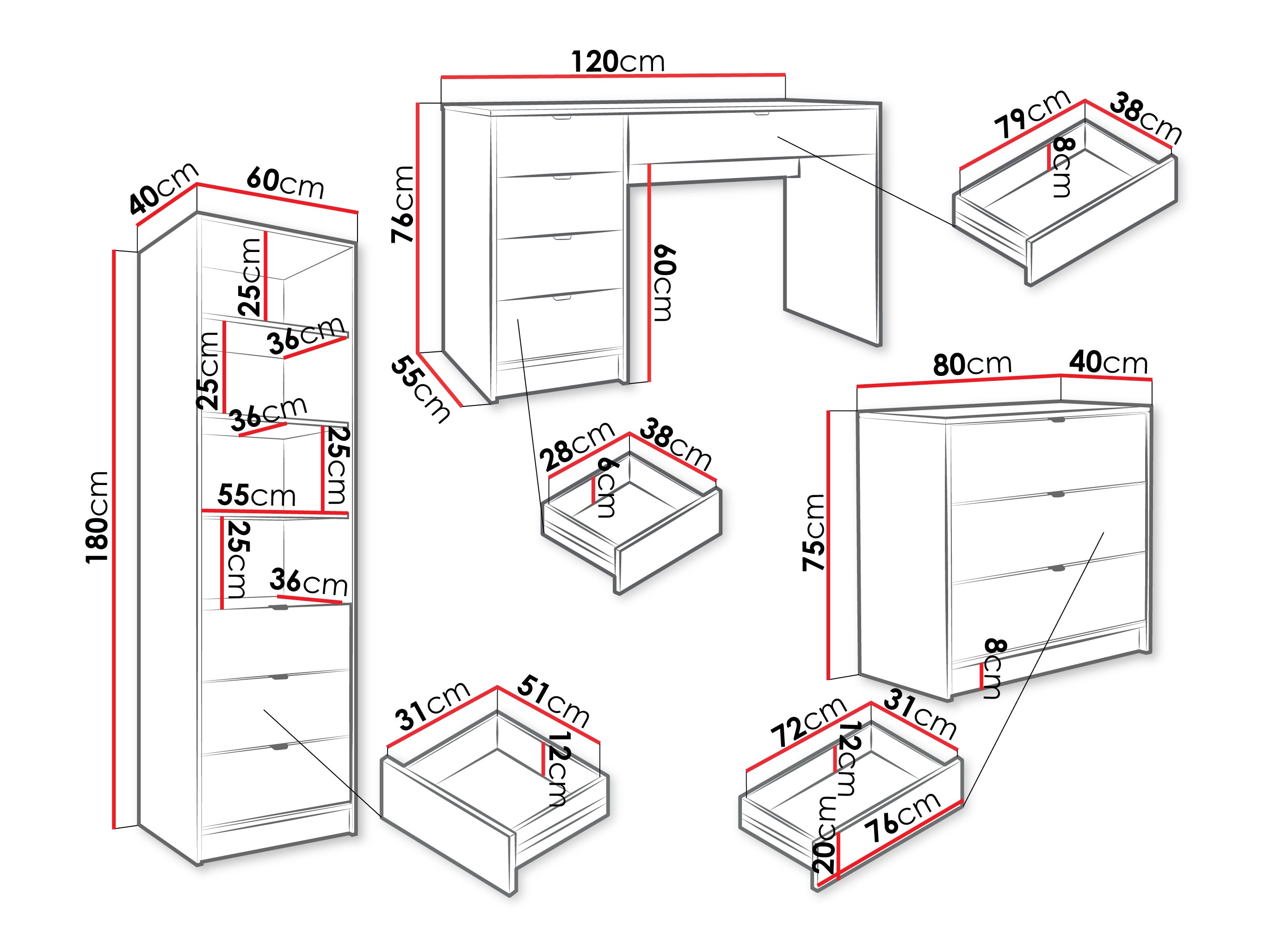 Conjunto para oficina en casa Comfivo Papilio V (Negro)