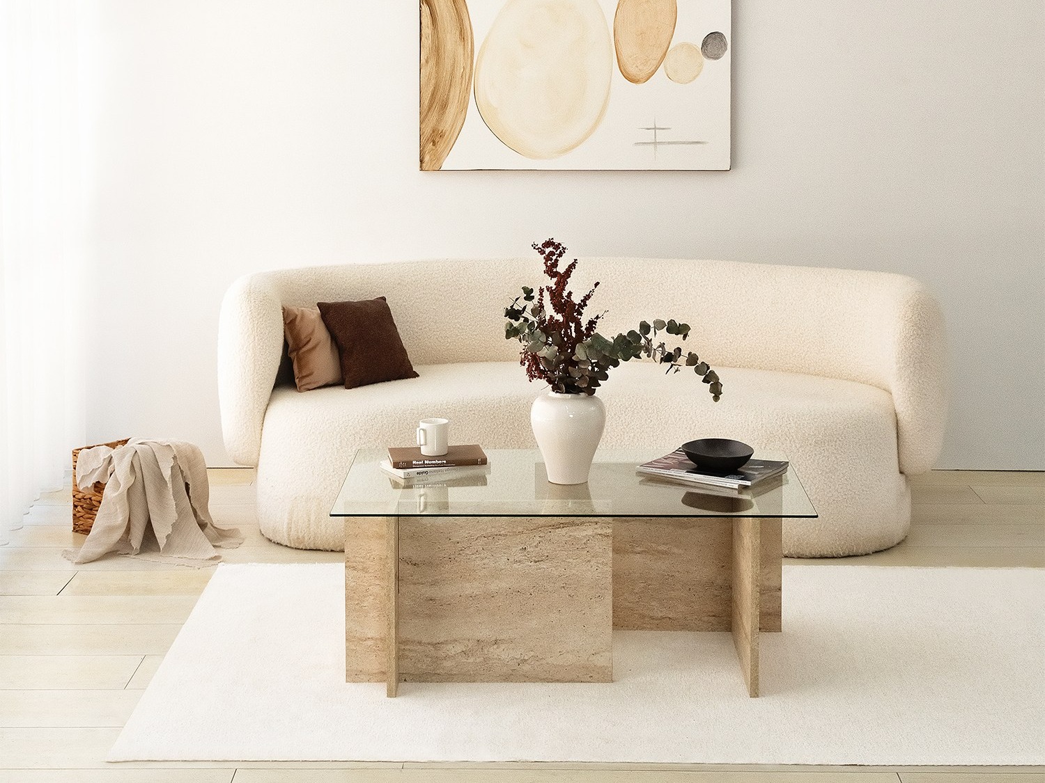 Mesa de centro Asheboro 176 (Claro Travertine)