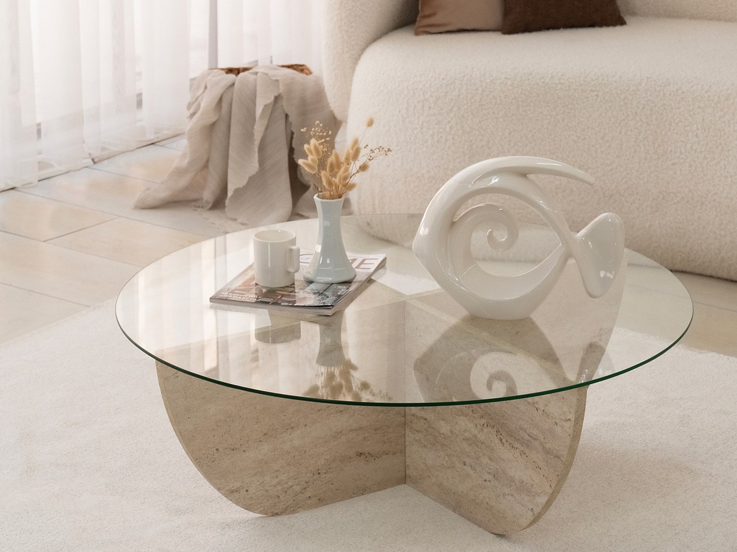 Mesa de centro Kailua 411 (Travertino claro)