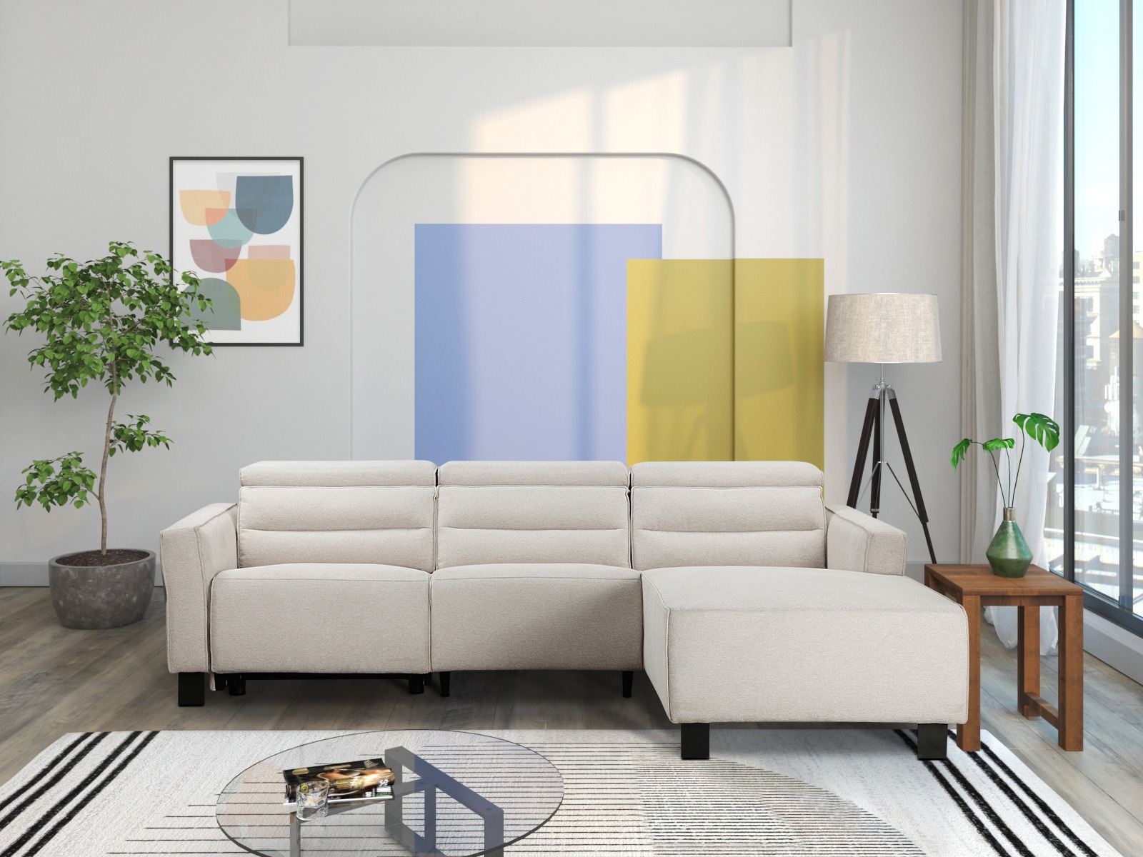 Sillón reclinable de ángulo suave Denton 1486 (Crema)