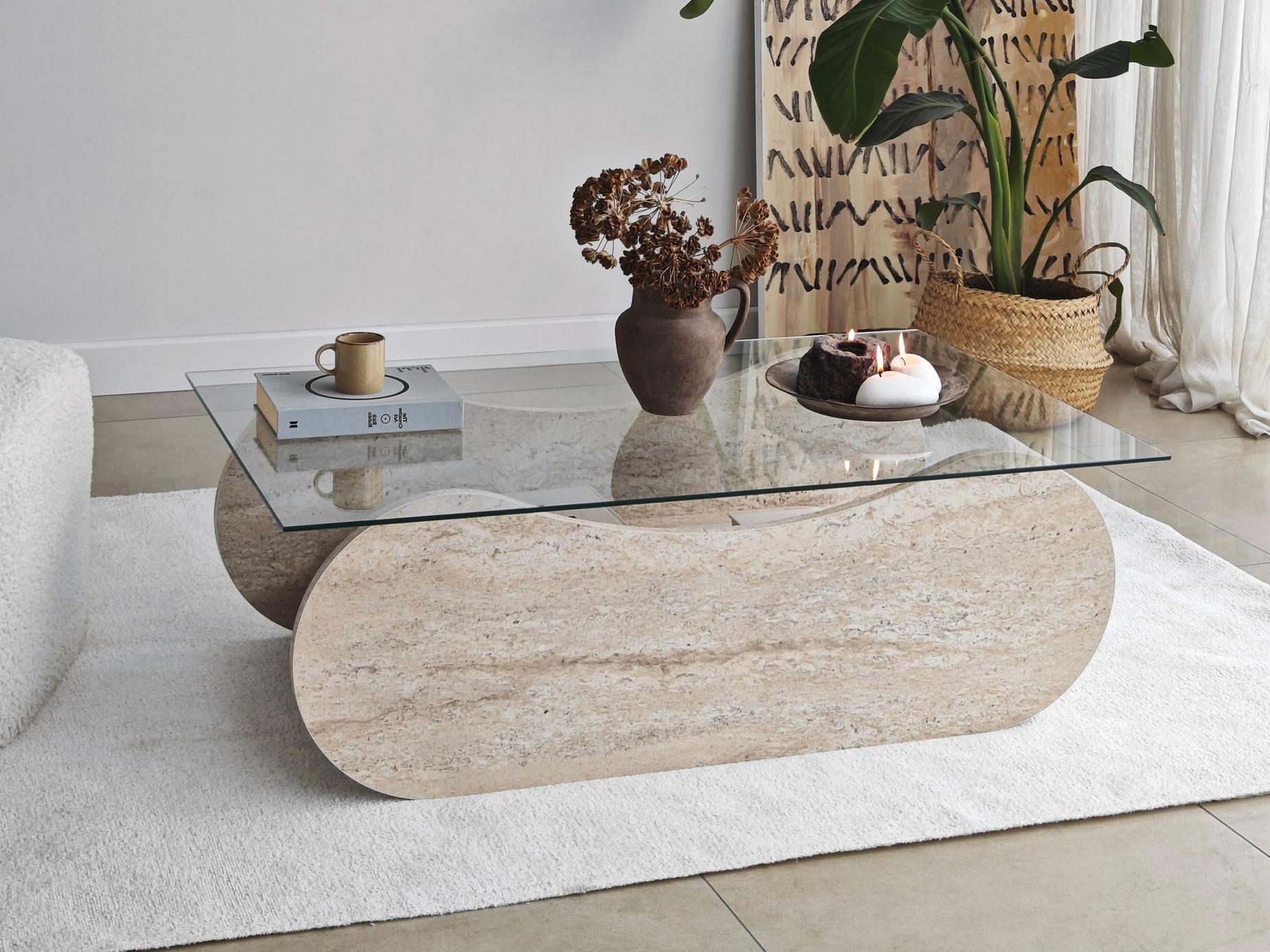 Mesa de centro Kailua 2632 (Travertino claro)