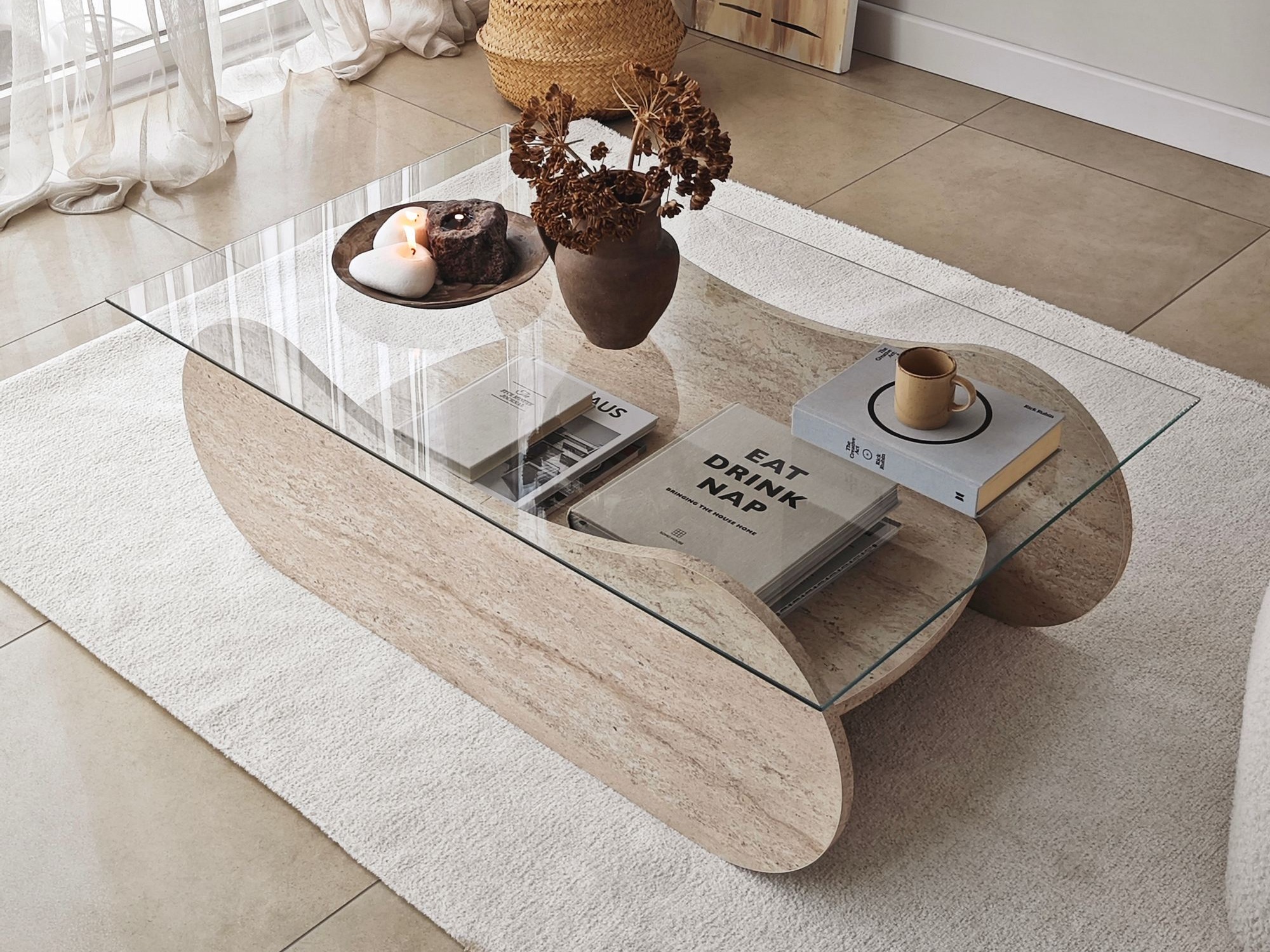 Mesa de centro Kailua 2632 (Travertino claro)