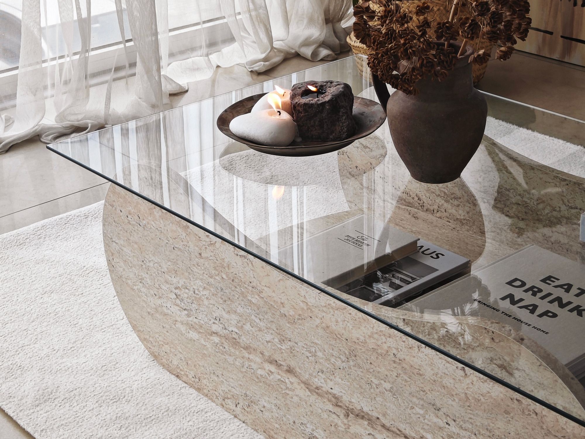 Mesa de centro Kailua 2632 (Travertino claro)