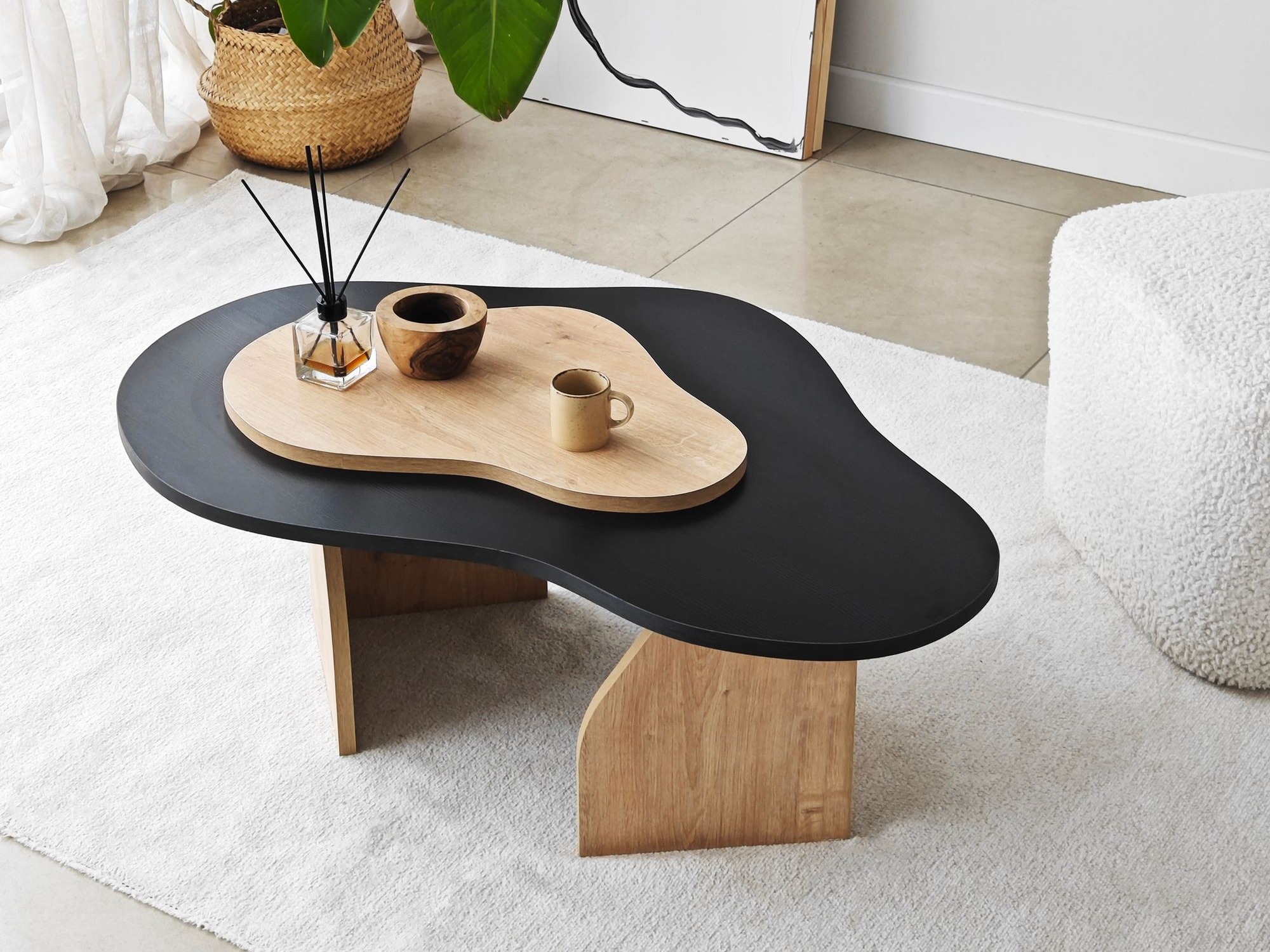 Mesa de centro Kailua 2633 (Negro + Roble)