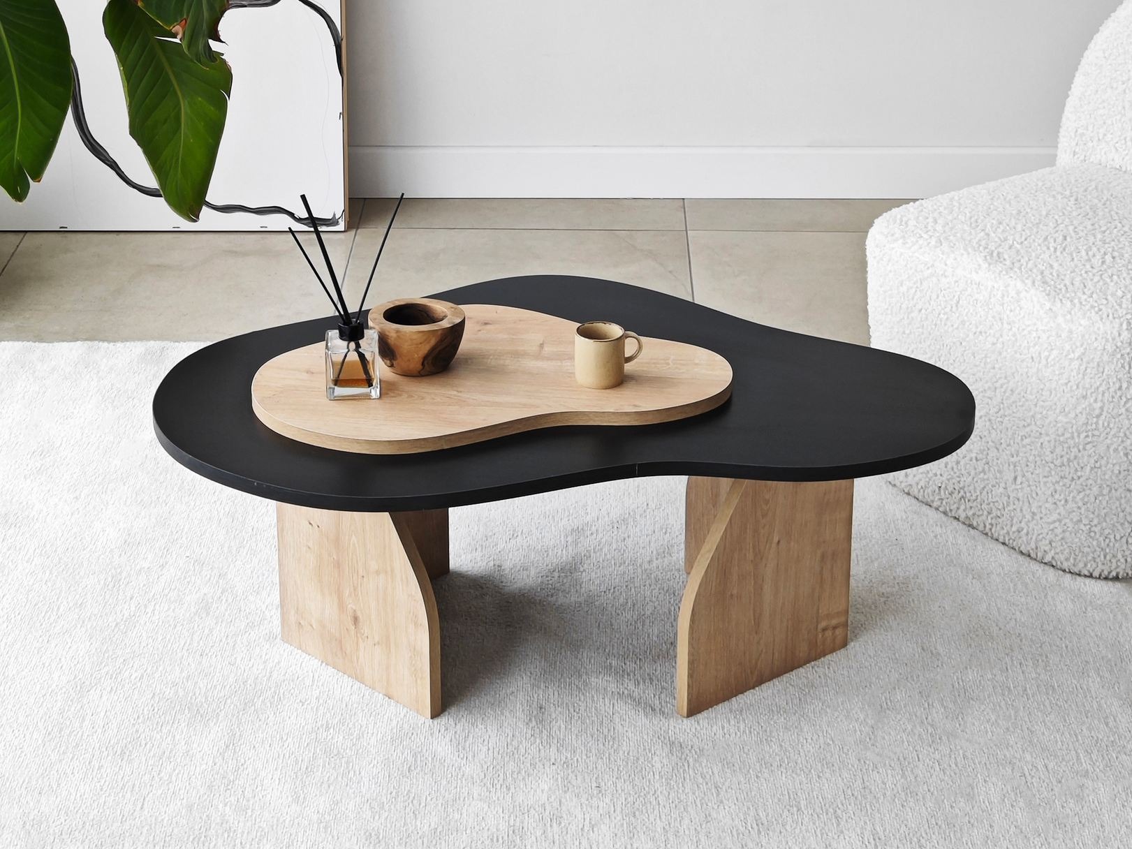 Mesa de centro Kailua 2633 (Negro + Roble)