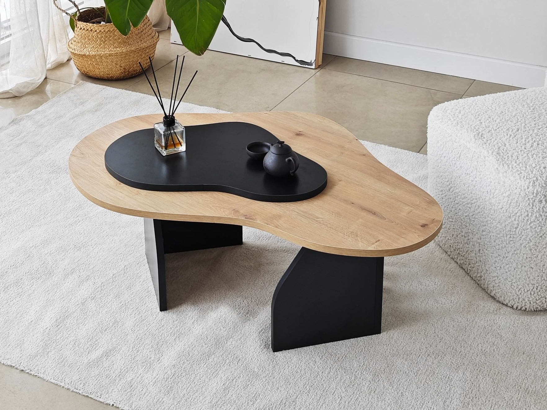Mesa de centro Kailua 2633 (Roble + Negro)