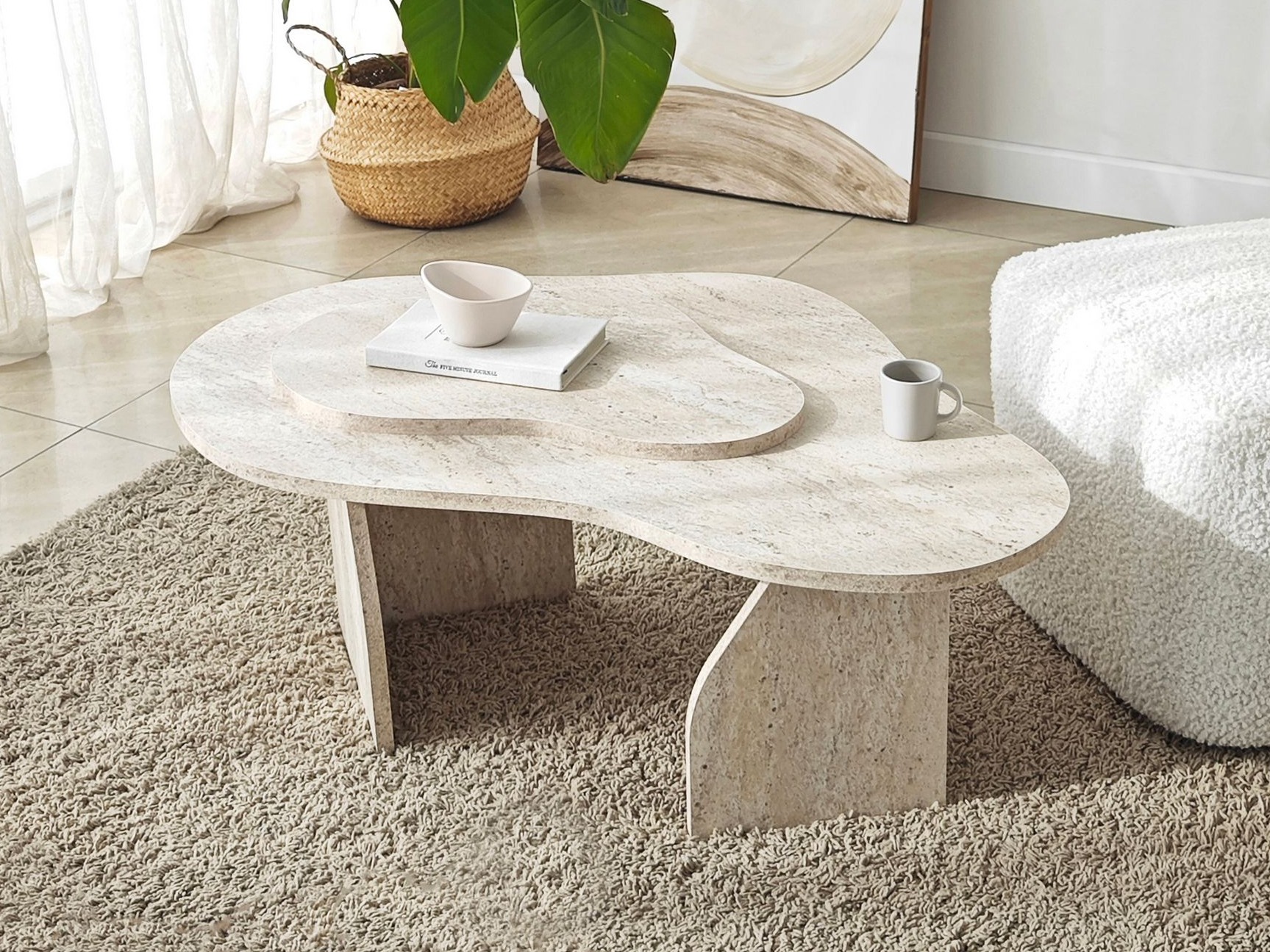 Mesa de centro Kailua 2633 (Travertino claro)
