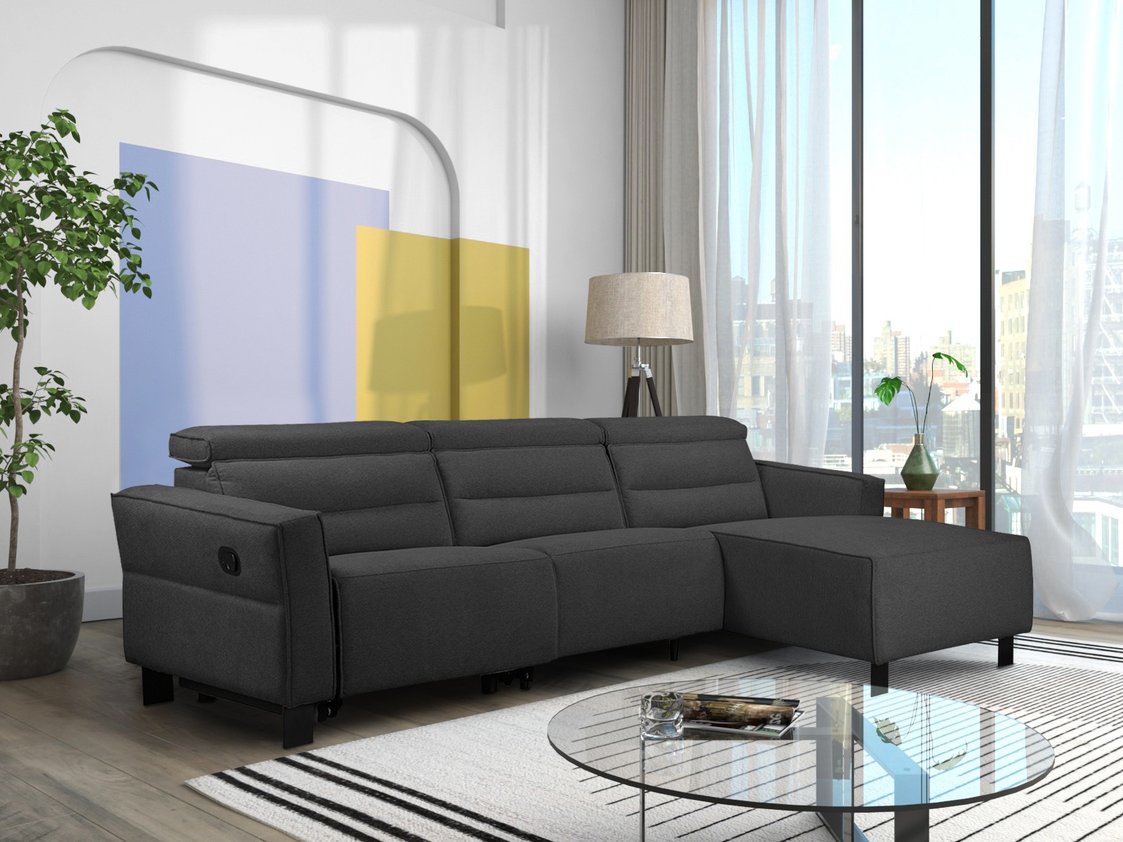 Sillón reclinable de ángulo suave Denton 1487 (Antracita)