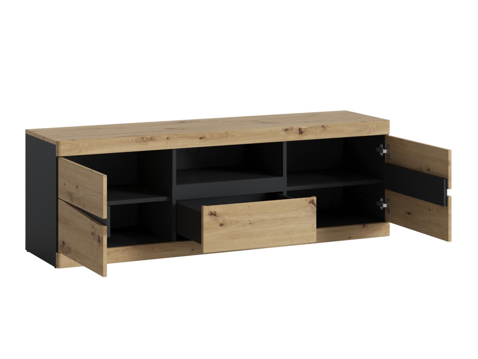 Mueble TV Venlori 121 (Antracita + Roble Artisan)
