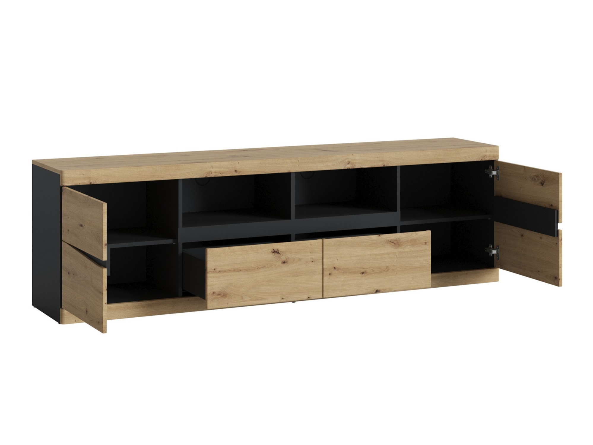 Mueble TV Venlori 122 (Antracita + Roble Artisan)