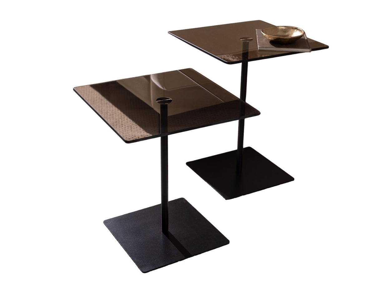 Conjunto de mesas auxiliares Kailua 2639 (Negro + Marrón)