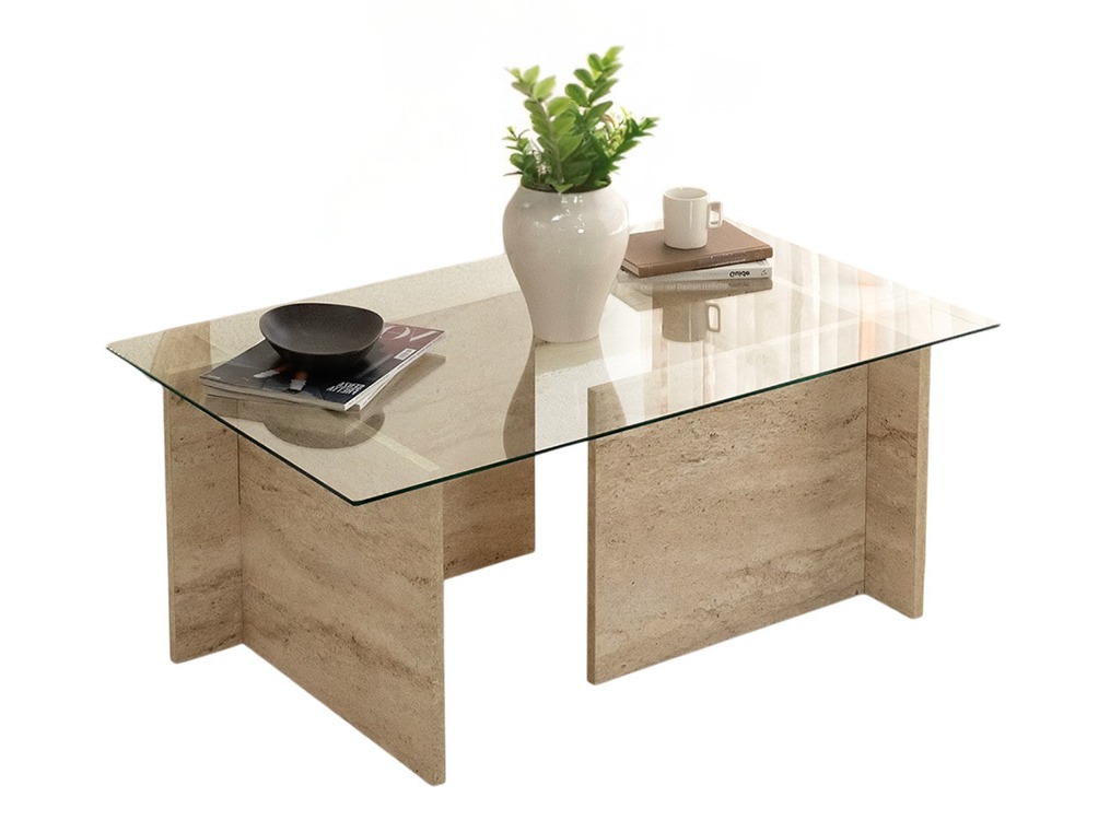 Mesa de centro Asheboro 176 (Claro Travertine)