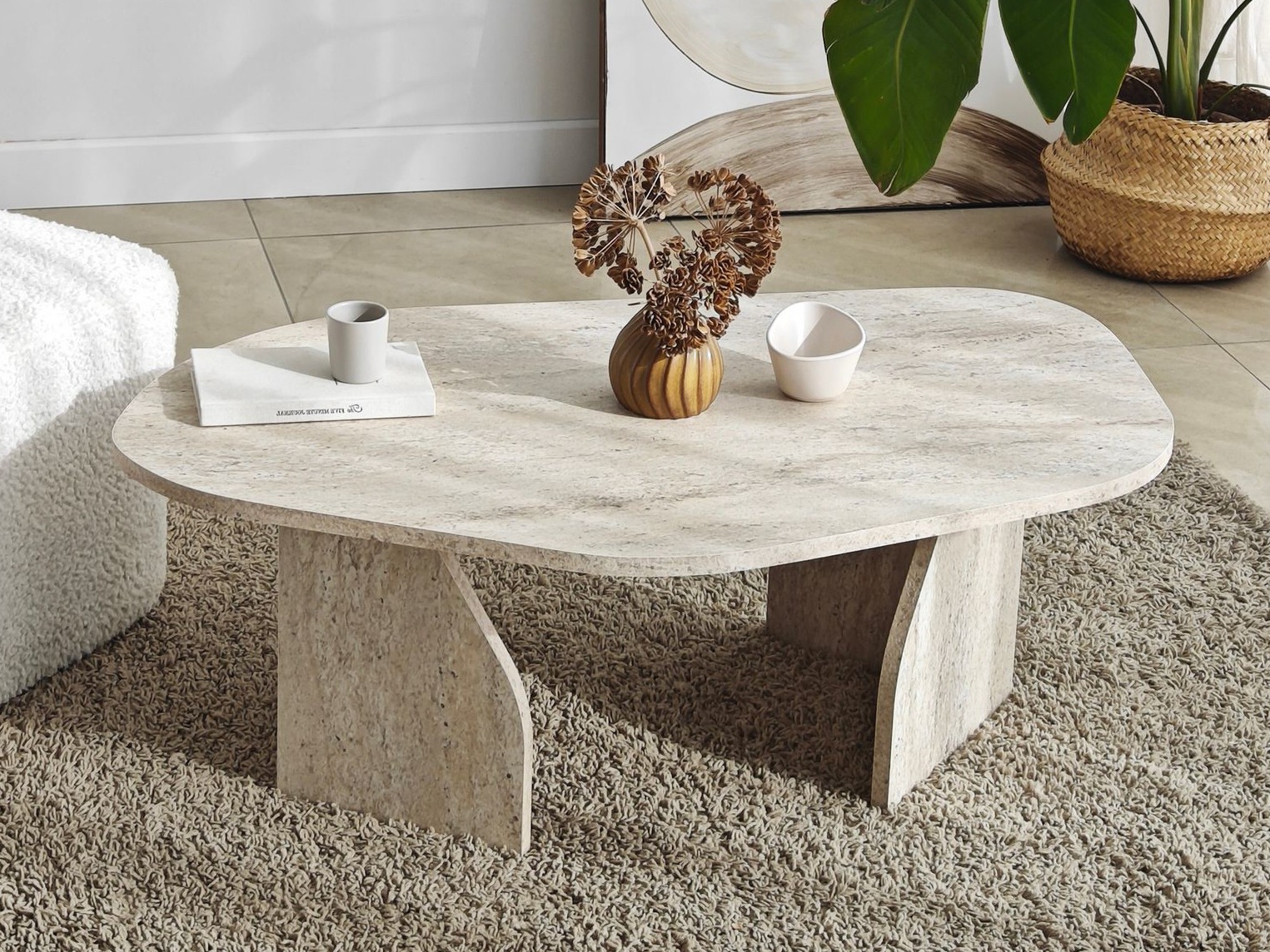 Mesa de centro Kailua 2637 (Travertino claro)