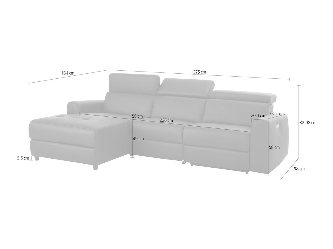 Sillón reclinable de ángulo suave Denton 1490 (Antracita)