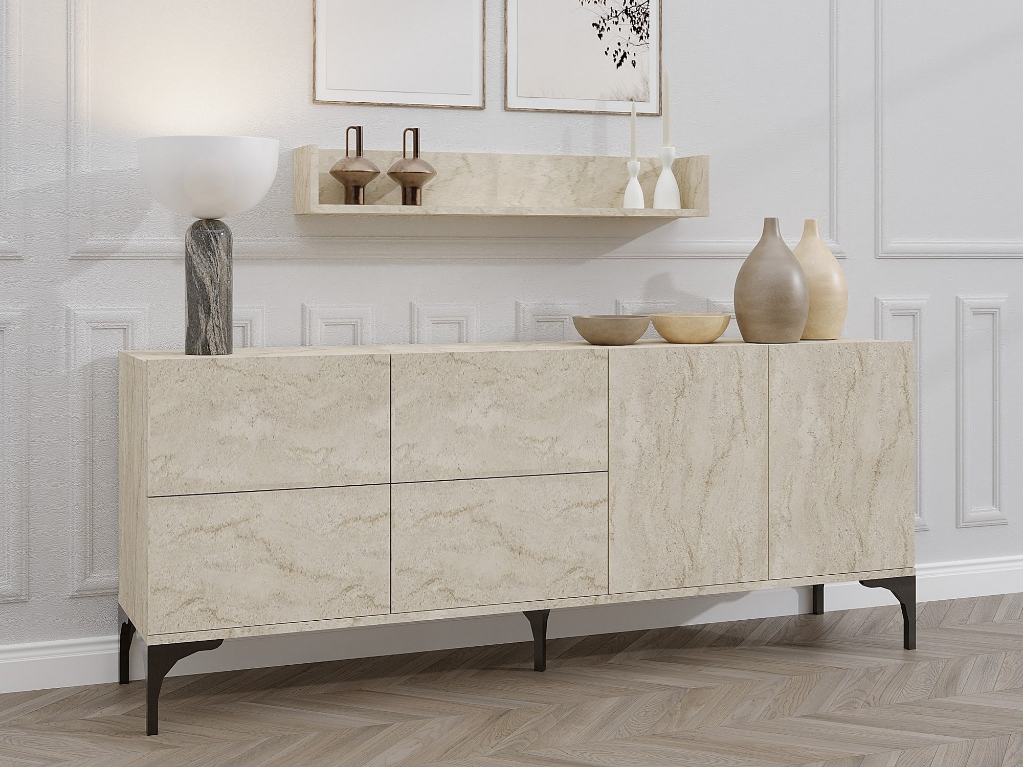 Aparador Vestesu 140 (Claro Travertine)