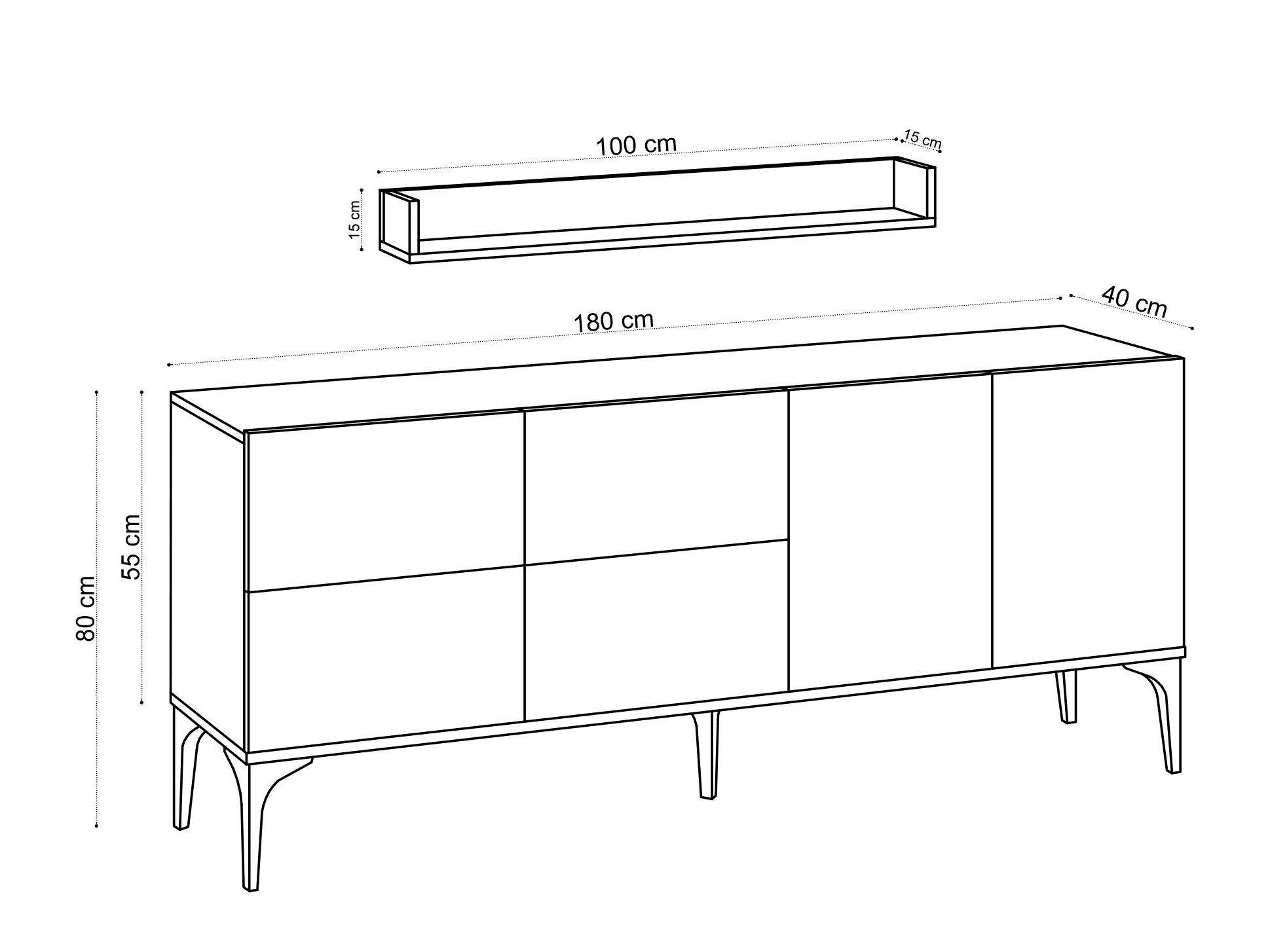 Aparador Vestesu 140 (Claro Travertine)