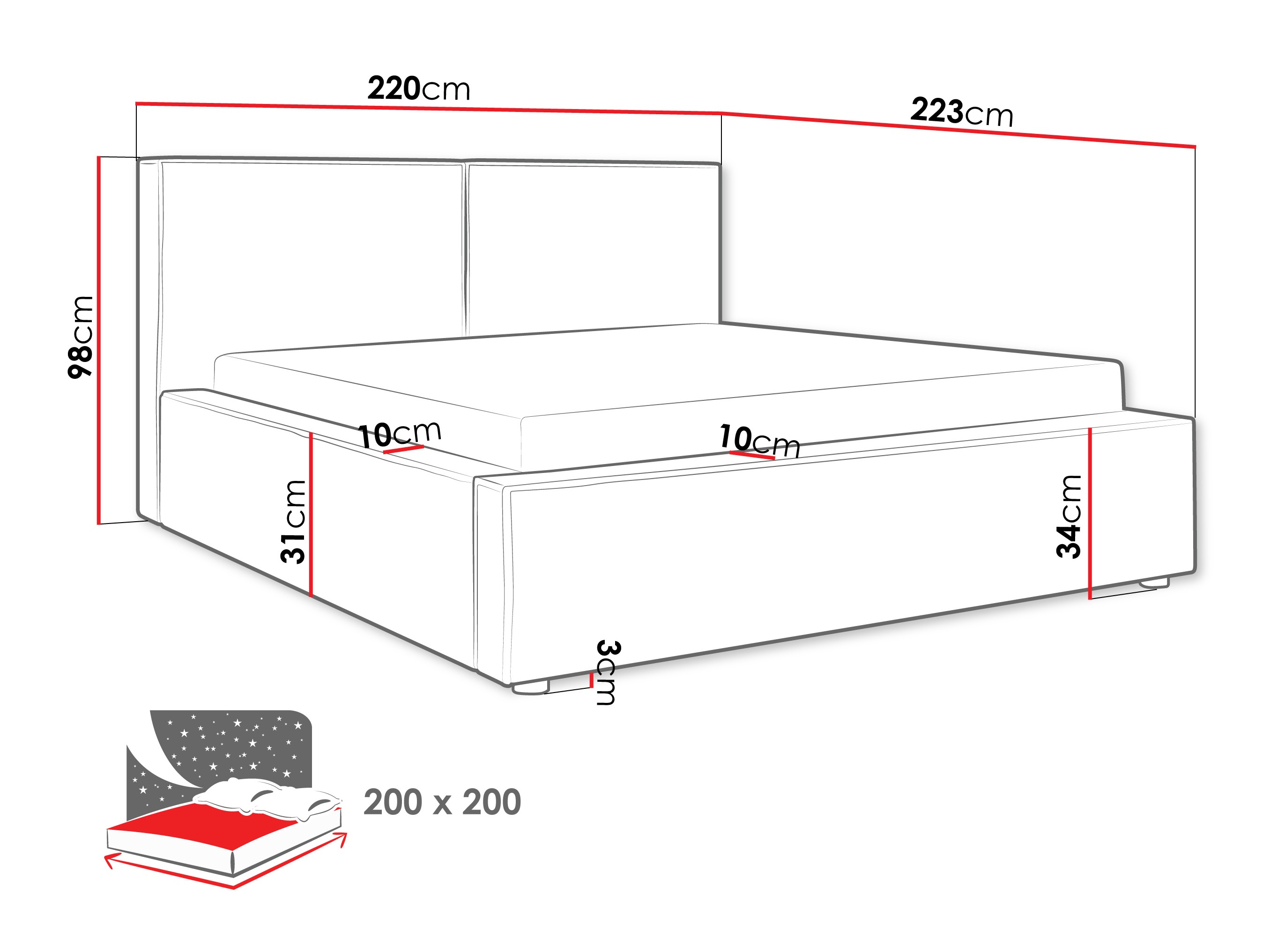 Cama TrendyNest 117 (Coral 15)