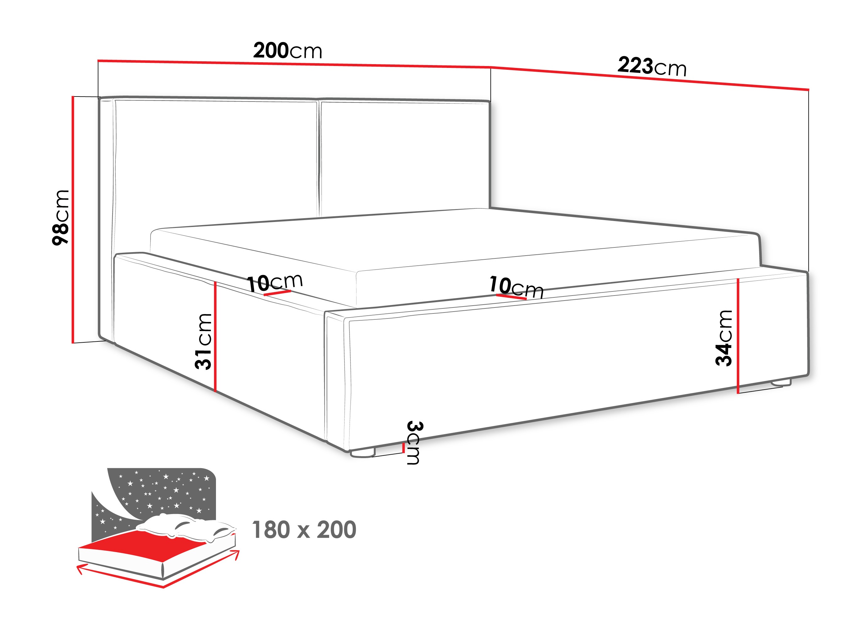 Cama TrendyNest 117 (Coral 45)