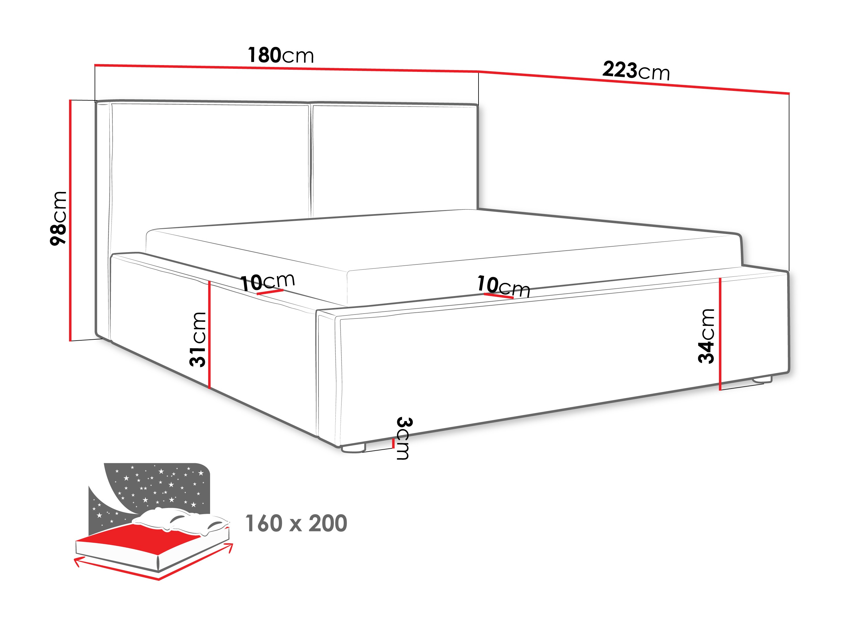 Cama TrendyNest 117 (Coral 65)
