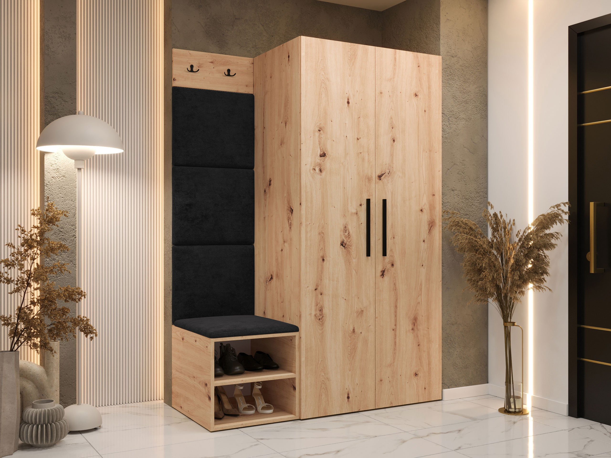 Conjunto para recibidor Hartford 523 (Roble Artisan)